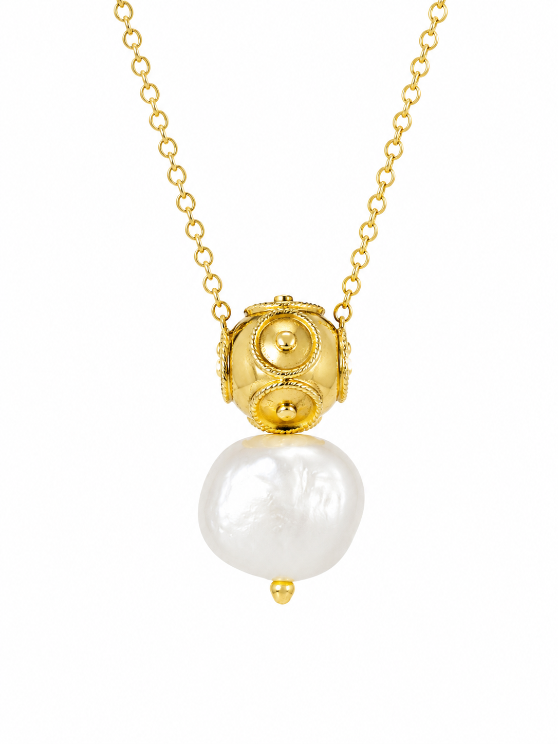 Viana Bead Necklace in Silver