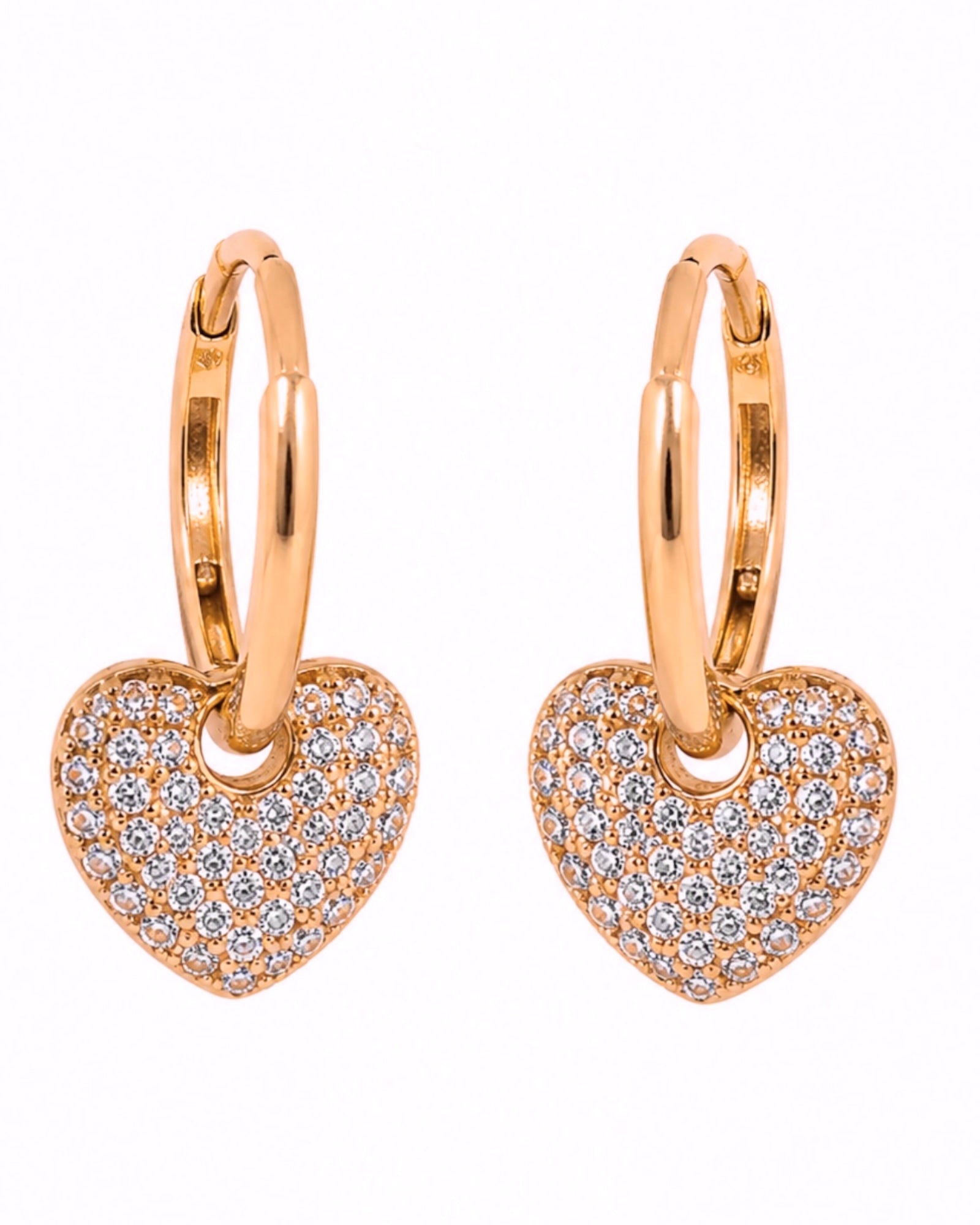 Silver Heart Hoop Earrings