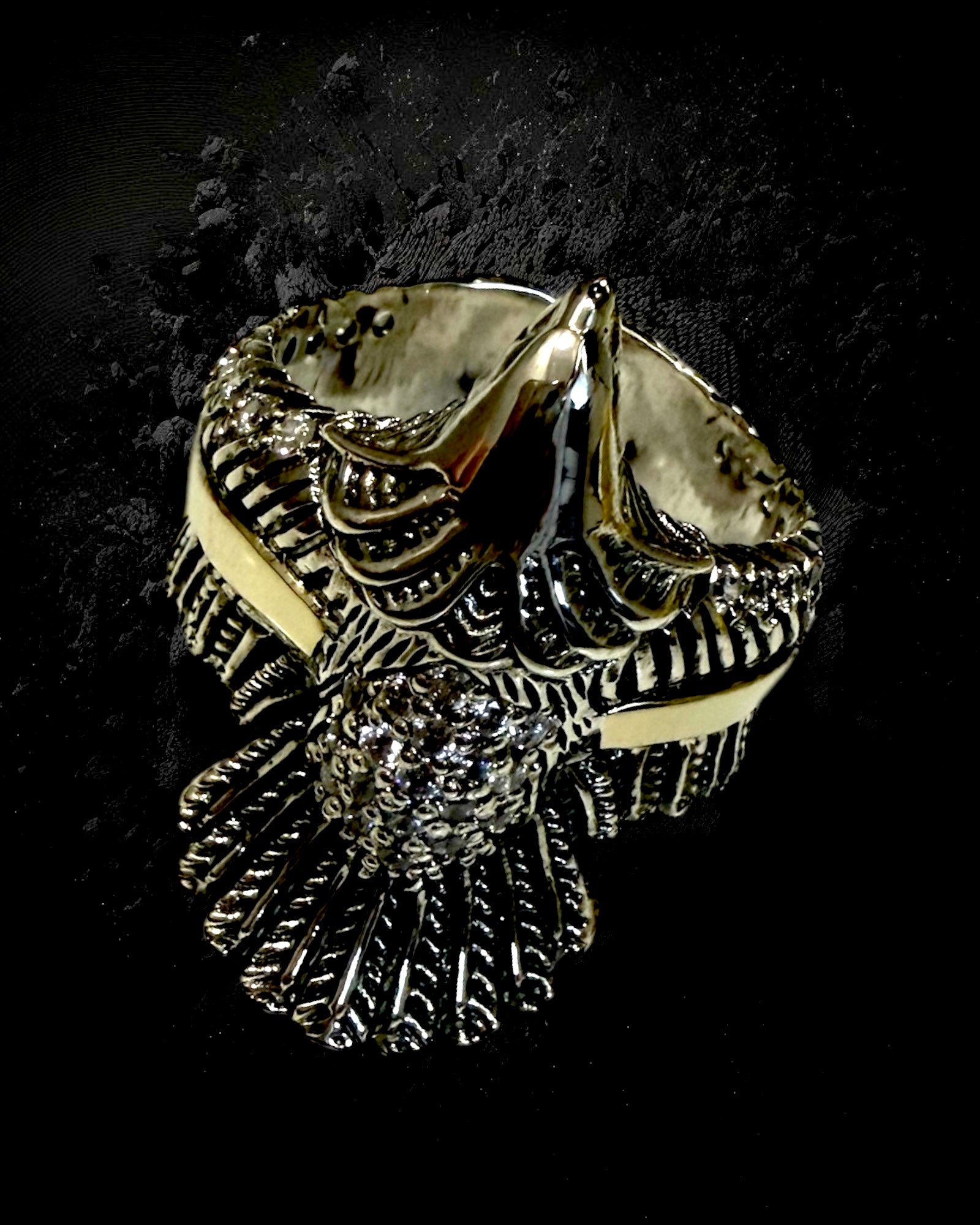 Anel Fenix em Prata e Ouro