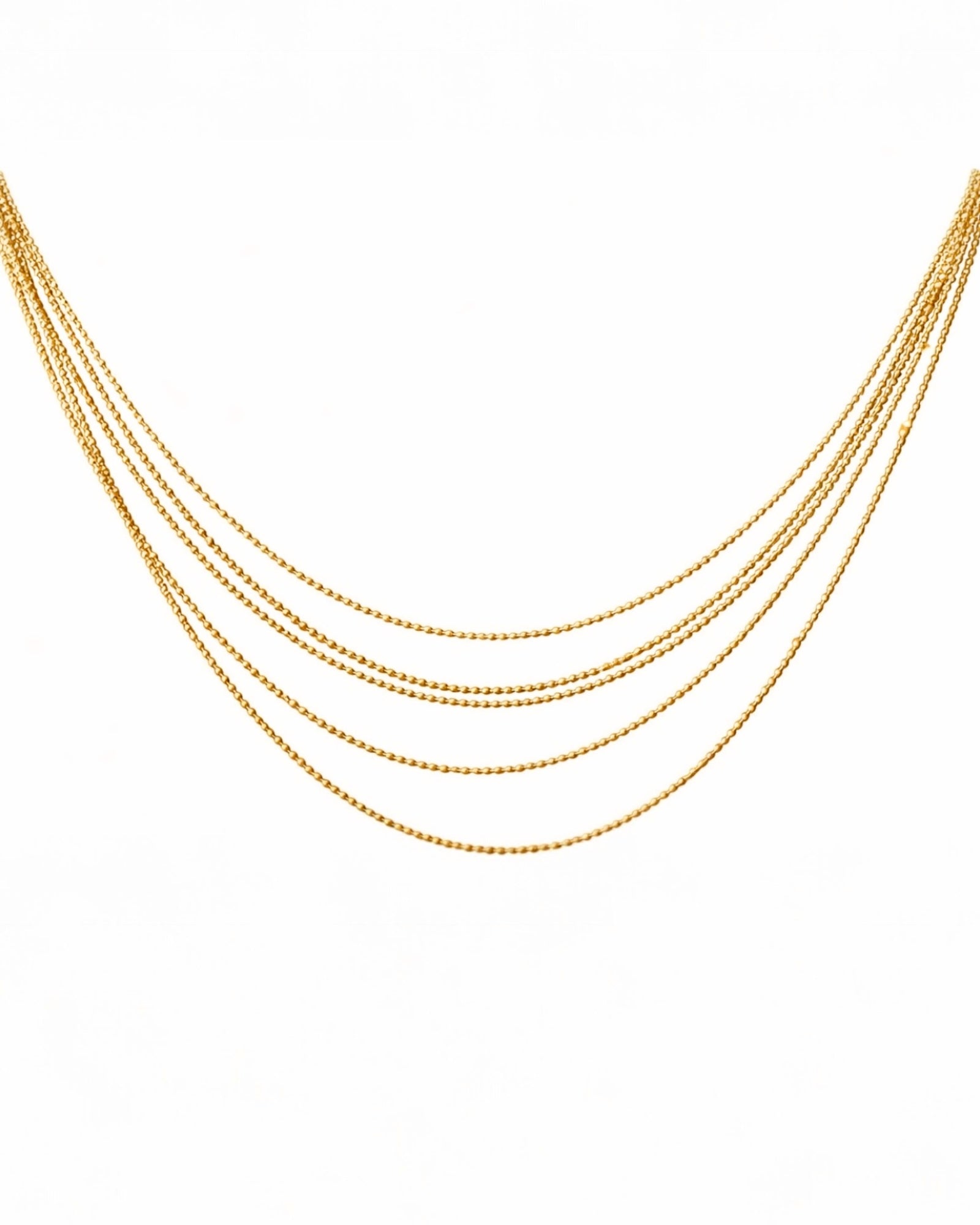 Colar Degradê com Malha Esfera em Prata Dourada