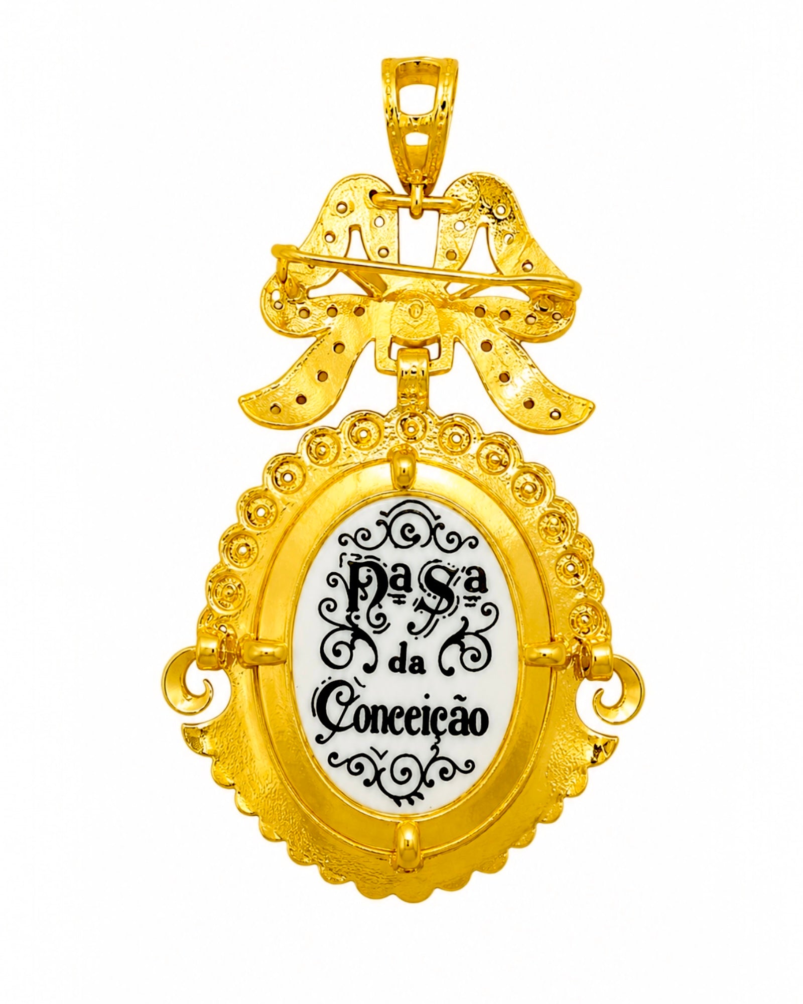 Medalha/Alfinete Nossa Senhora das Conceição em Prata Dourada