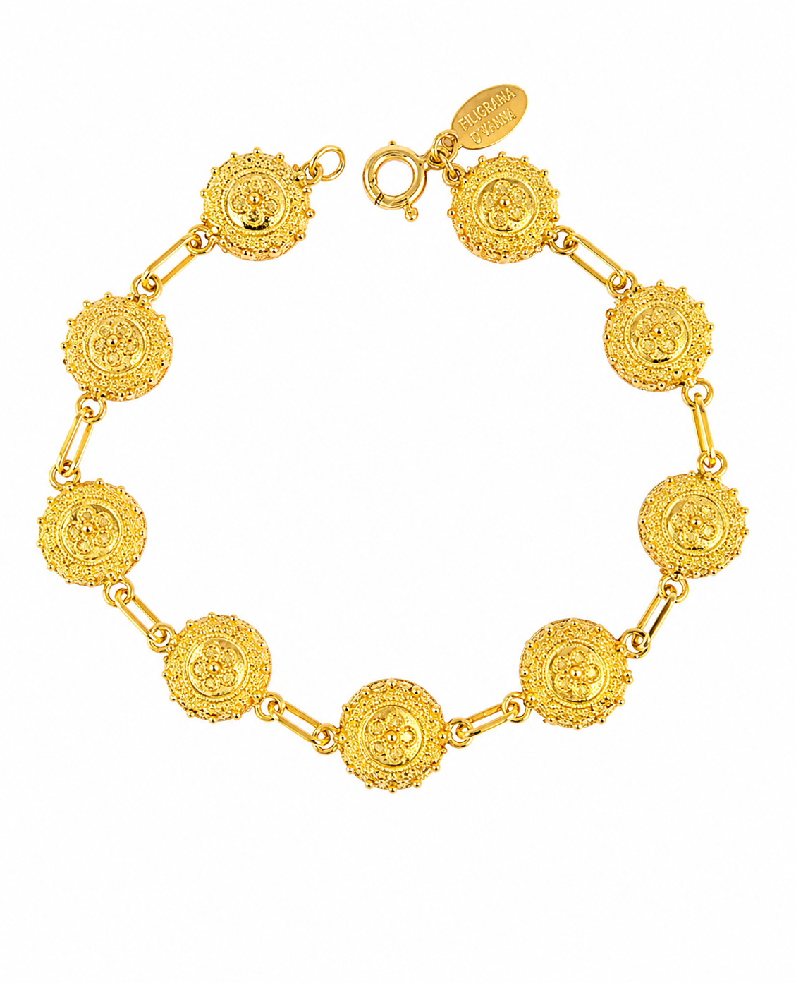 Pulseira Tradicional em Prata Dourada