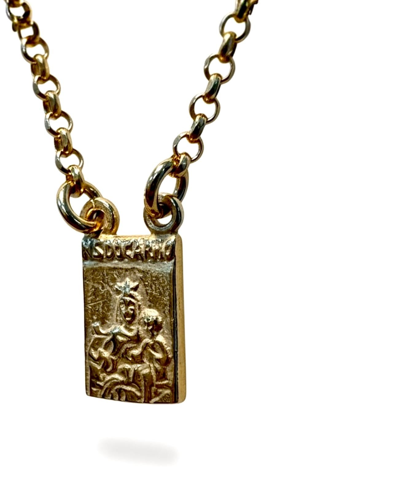 S - Traditional Mesh Scapular in Gold-Plated Silver