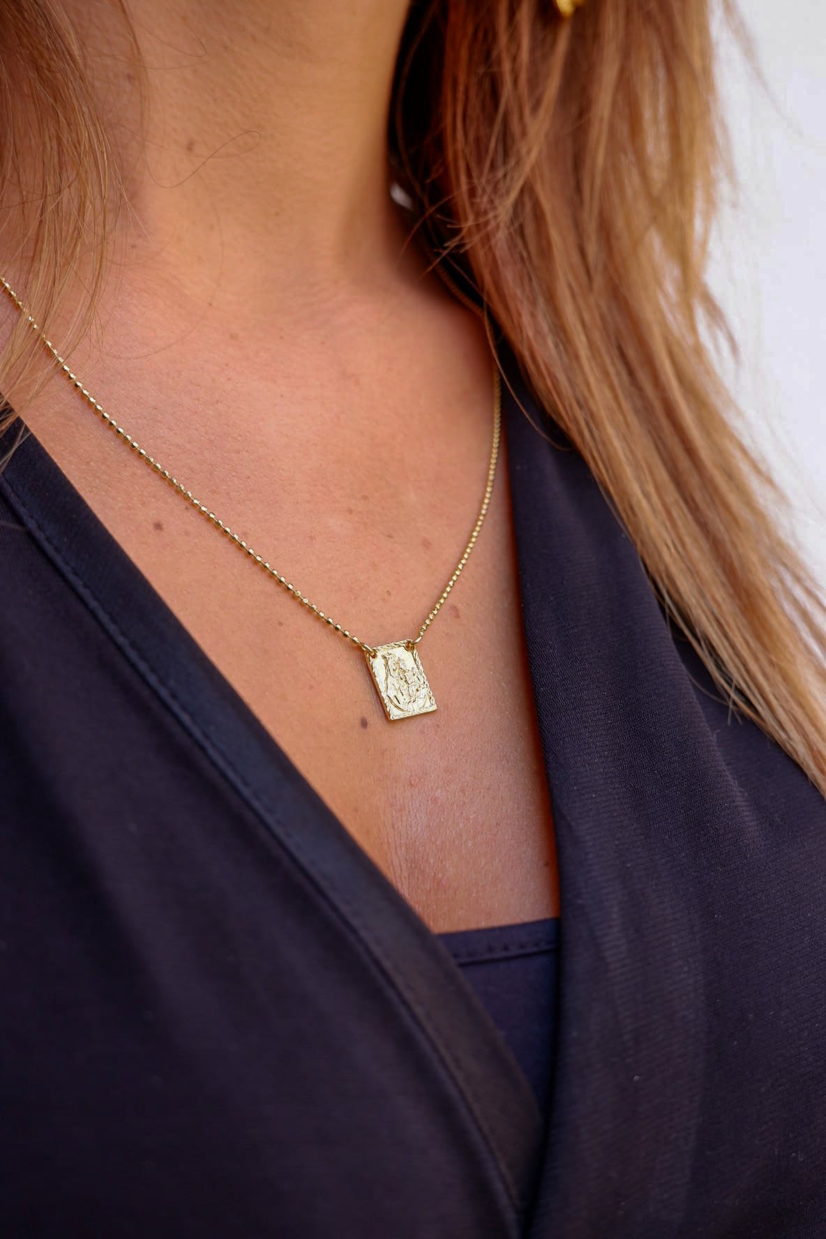 Women's Scapular in Gold Silver Sphere Mesh