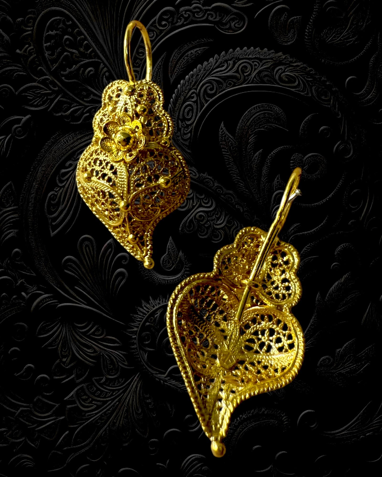 Viana Heart Earrings in Gold Plated Silver