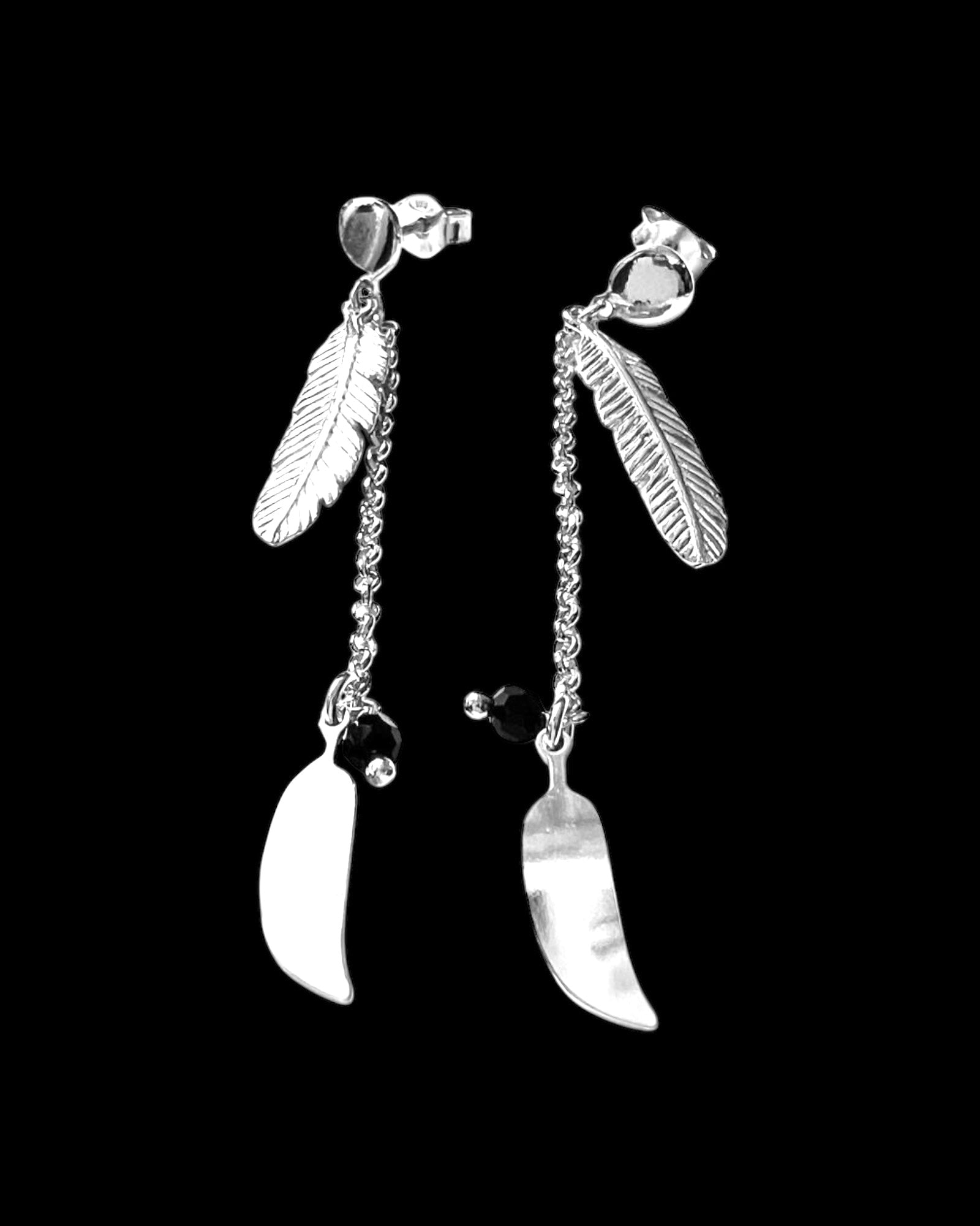 Silver Feather Earrings