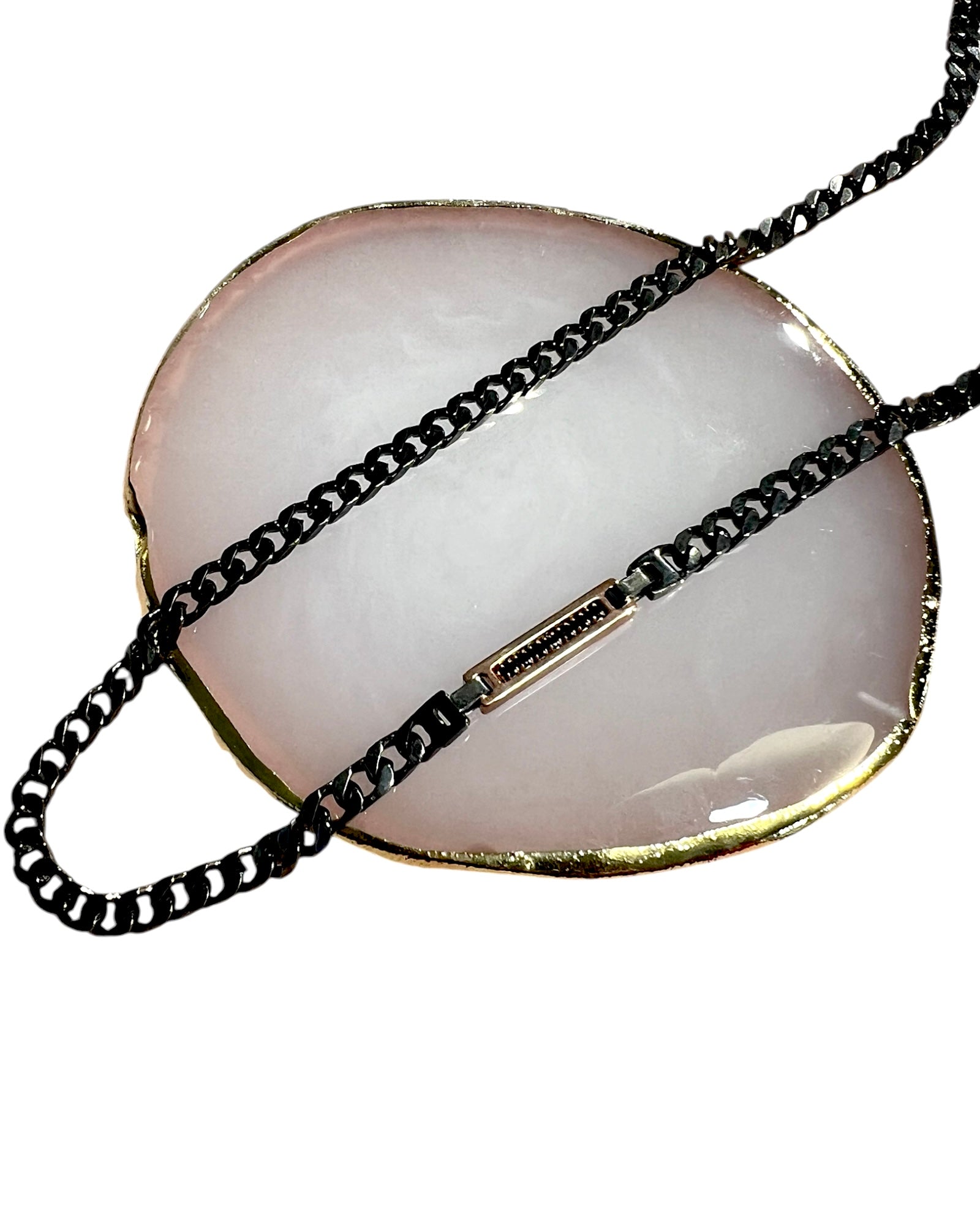 Men's Necklace in Silver and Rose Silver