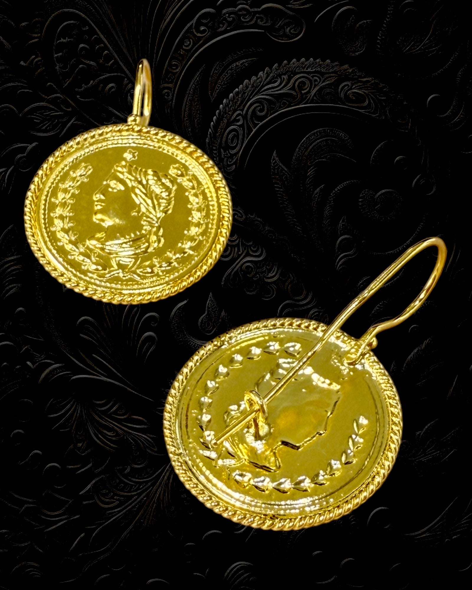 Libra Image Earrings in Gold Plated Silver