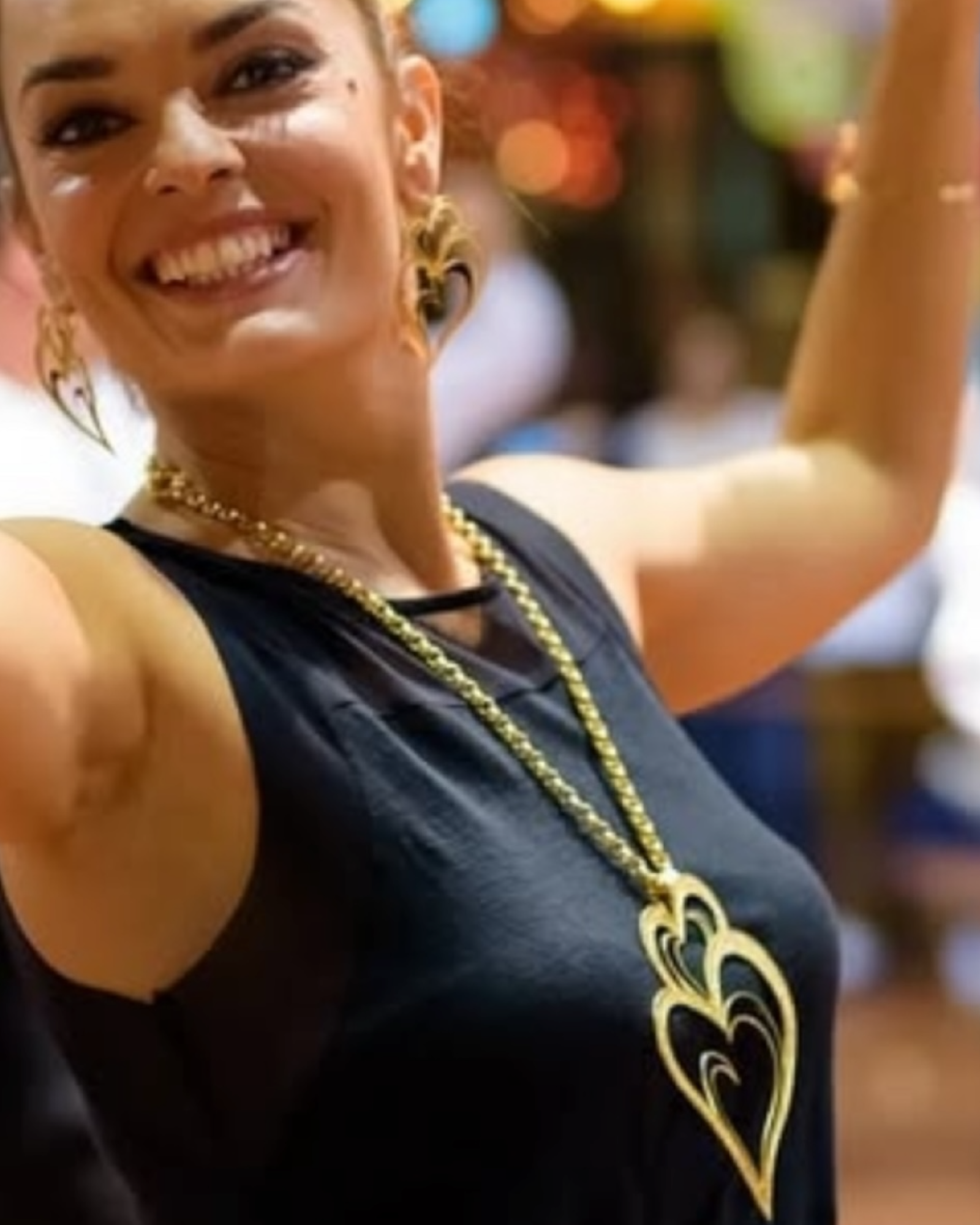 Viana Heart Medal is Love with Black Enamel