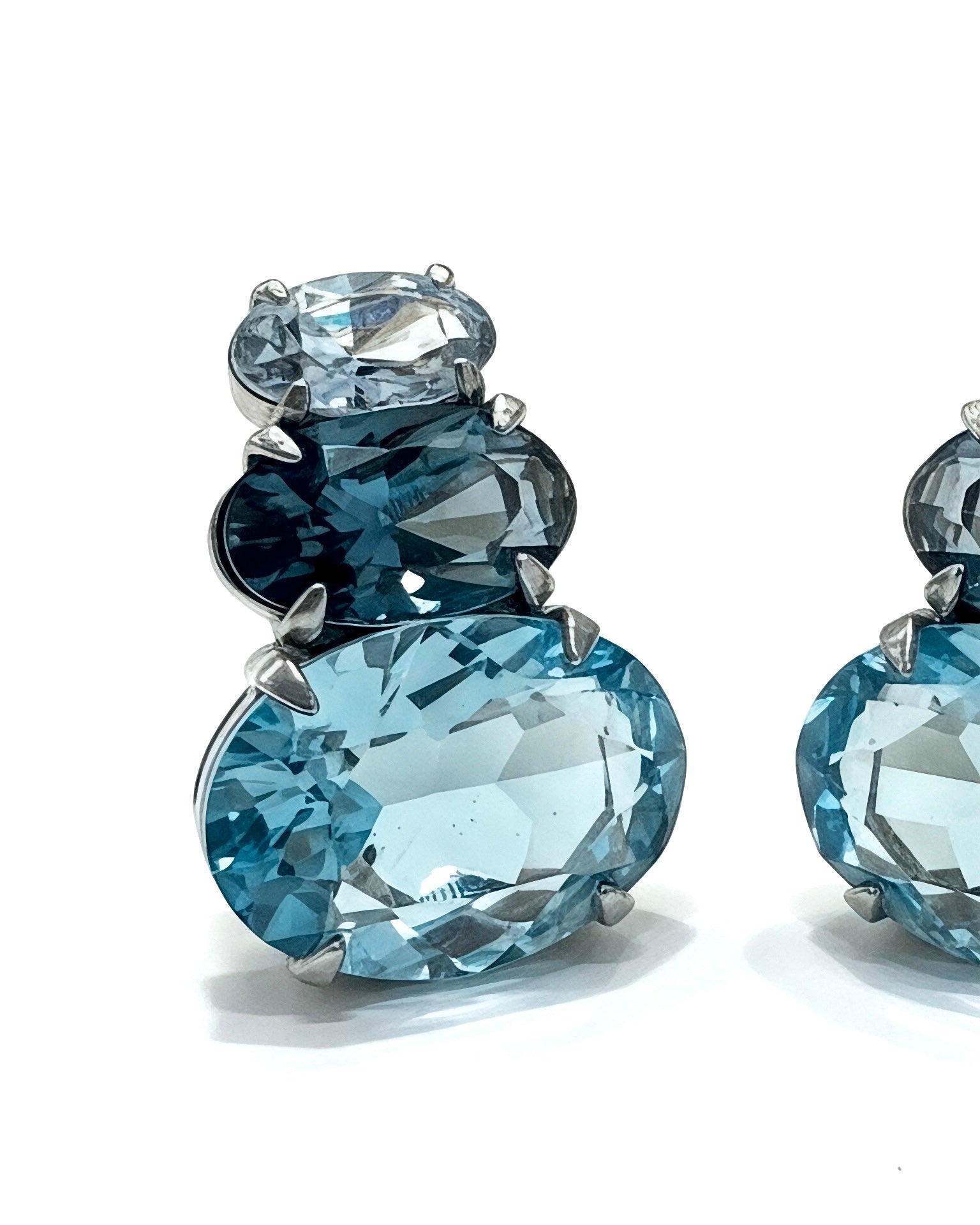 Blue Stone Earrings in Silver