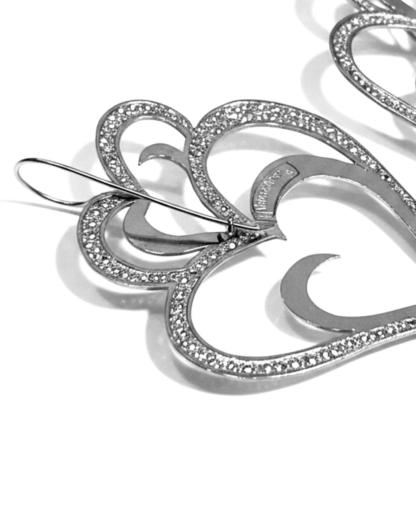 Brincos Coração Viana é Amor com Esmalte Azul em Prata