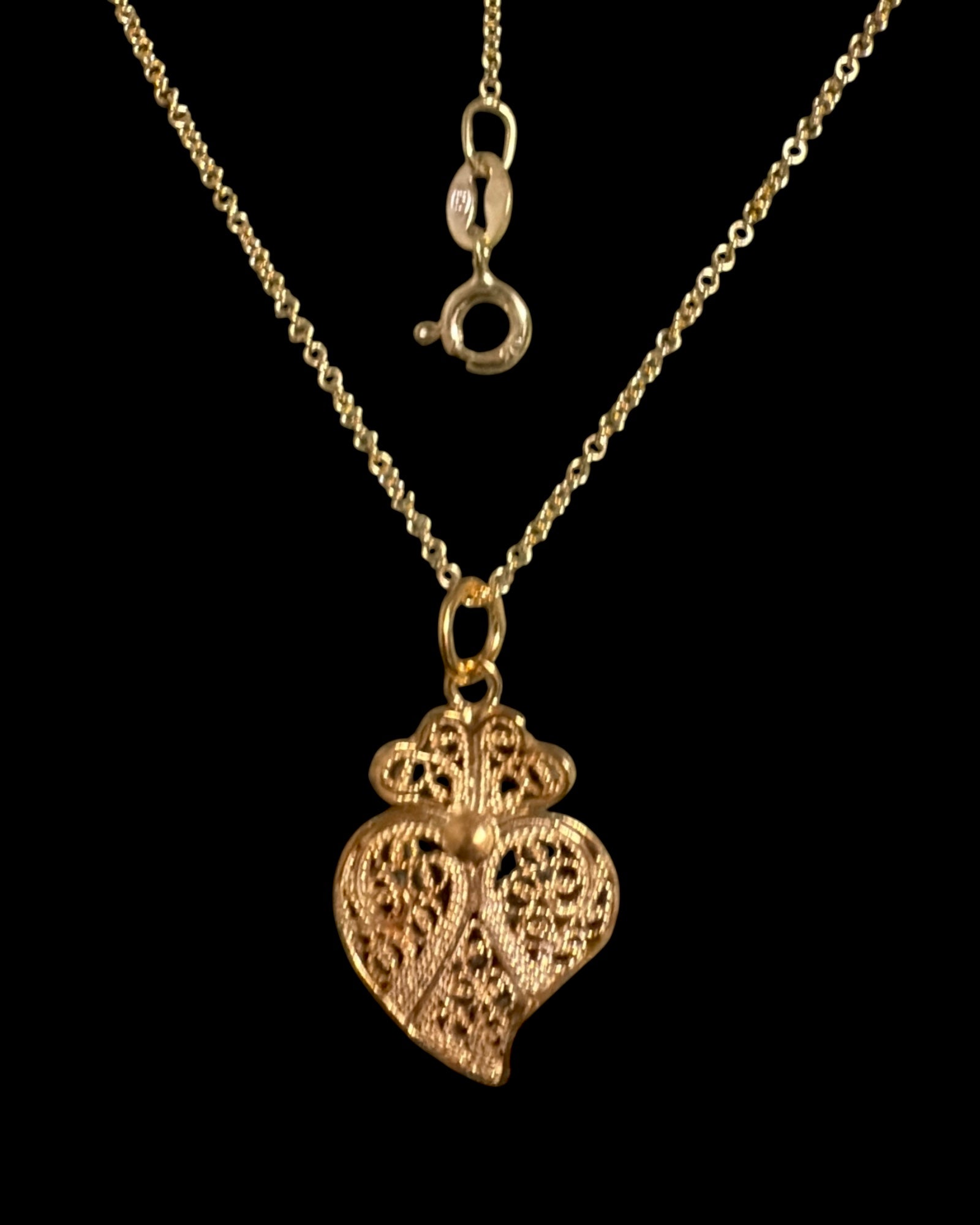 Viana Heart Necklace in Gold Plated Silver