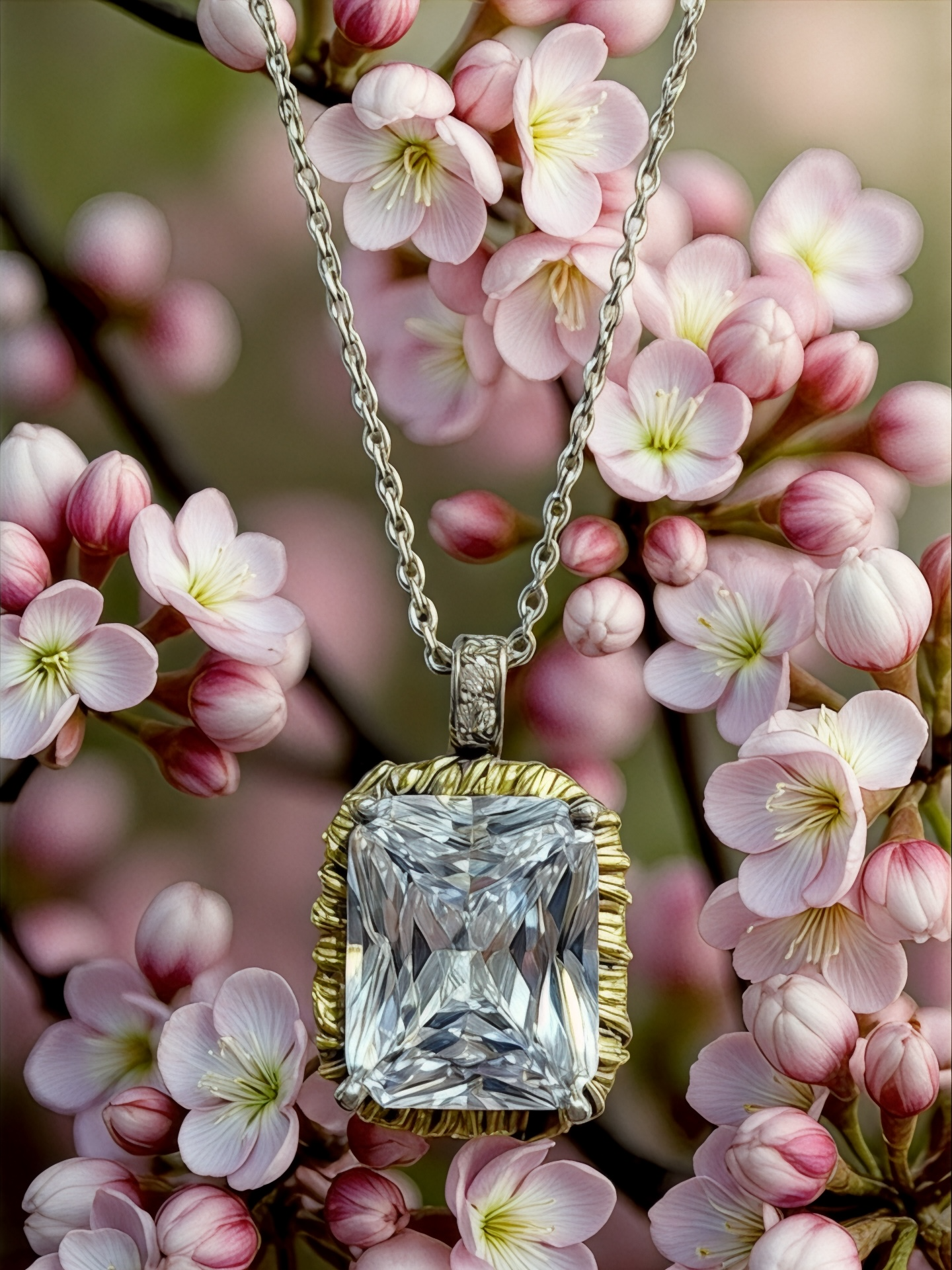 Colar em Prata e Ouro com Quartzo