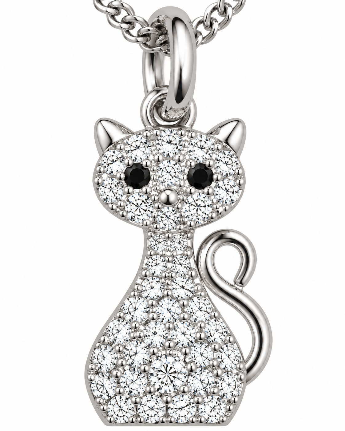 Colar Gato em Prata