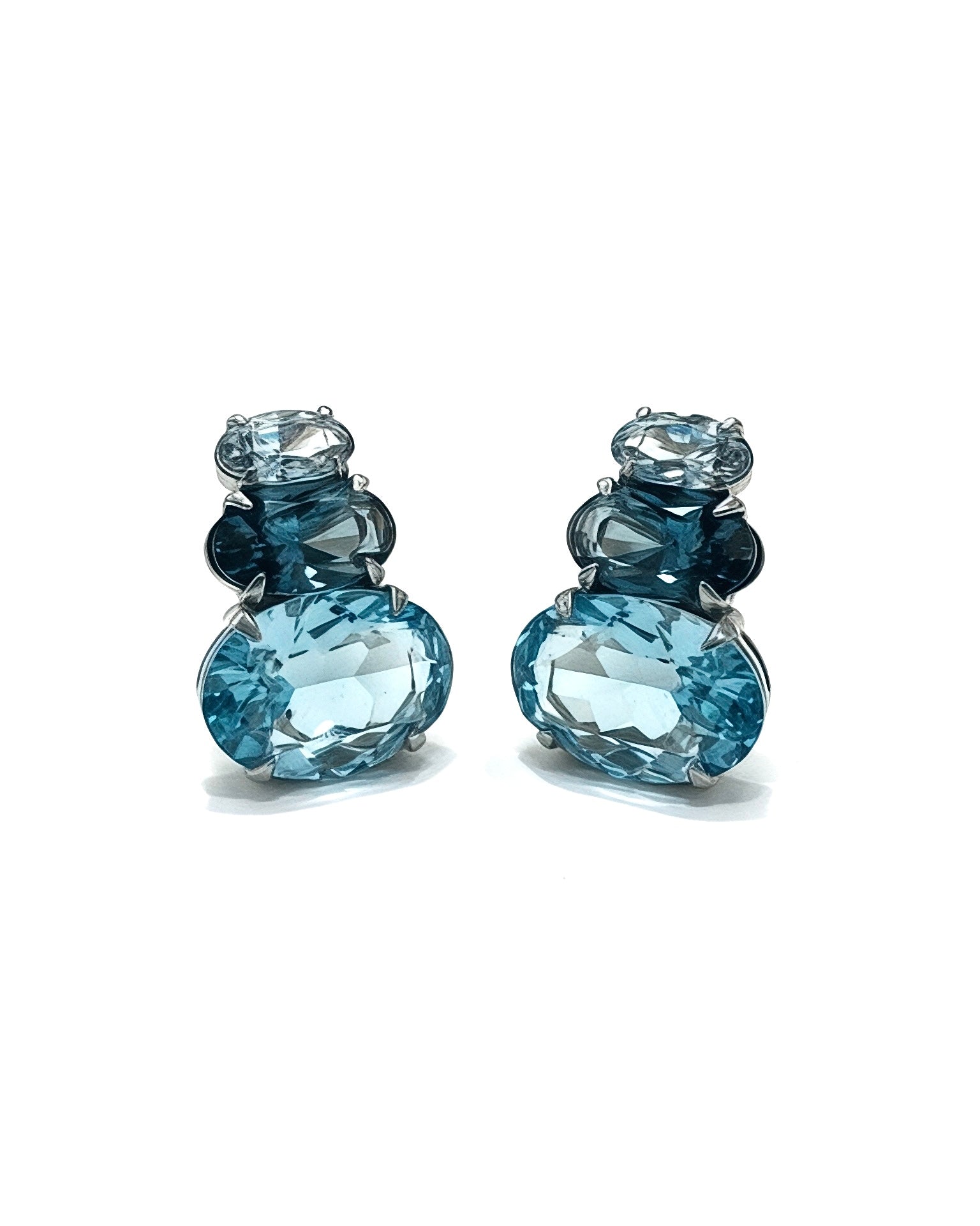 Blue Stone Earrings in Silver