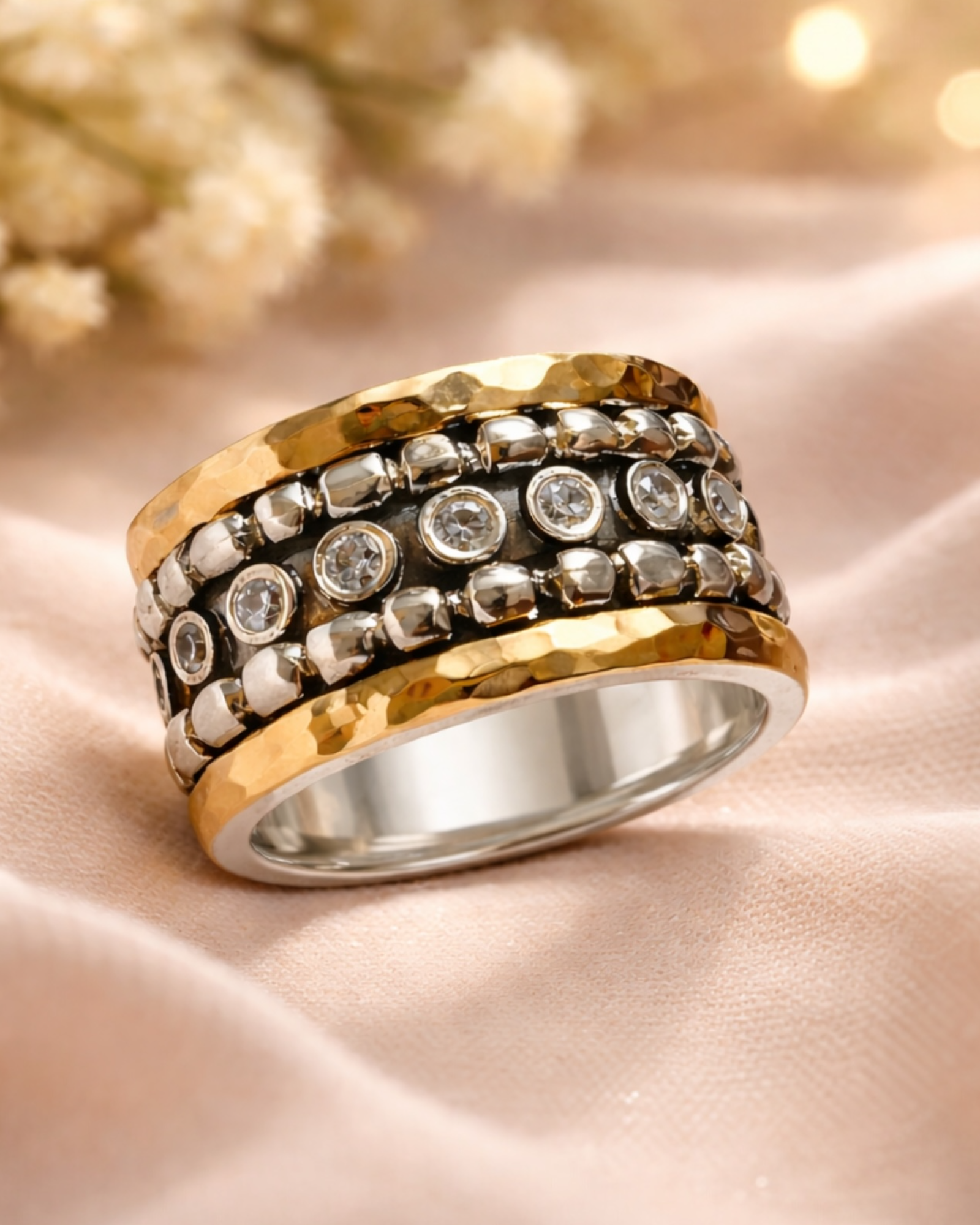 Serenity Wedding Ring in Silver and Gold