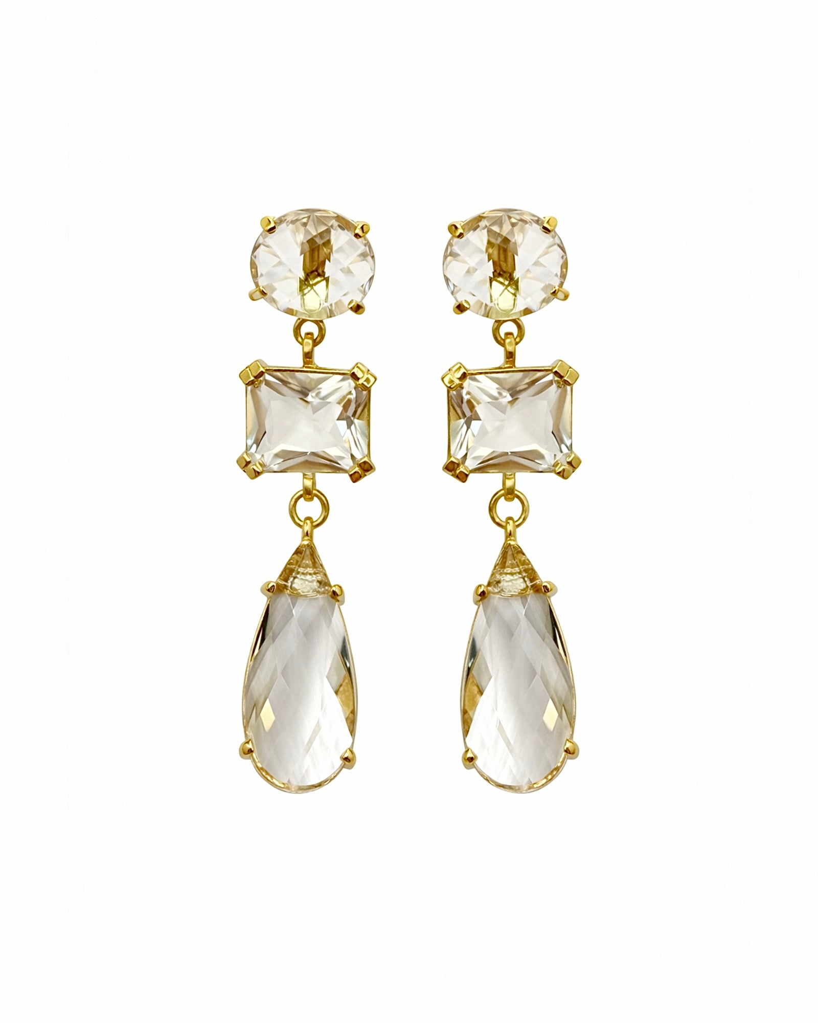 Bridal/Party Drop Earrings in Gold-Plated Silver