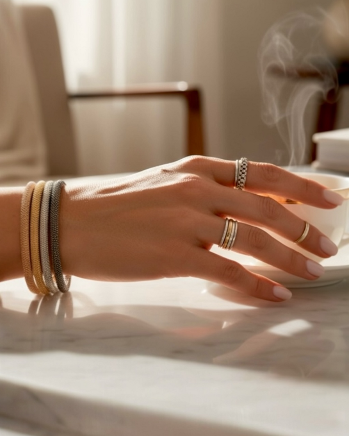 Pulseira Magnetique em Prata Branca