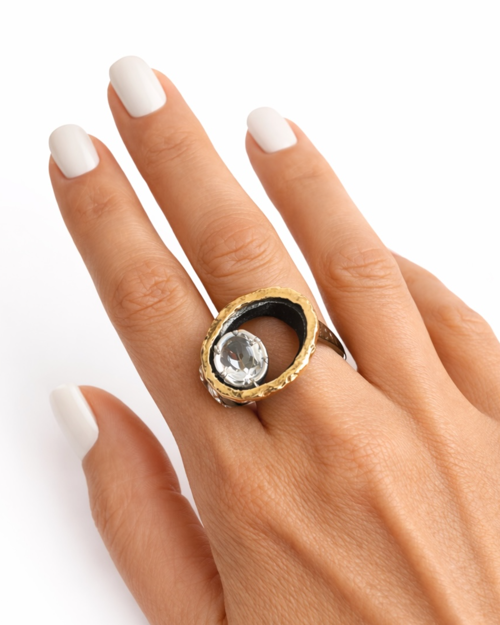 Wedding Ring in Silver and Gold