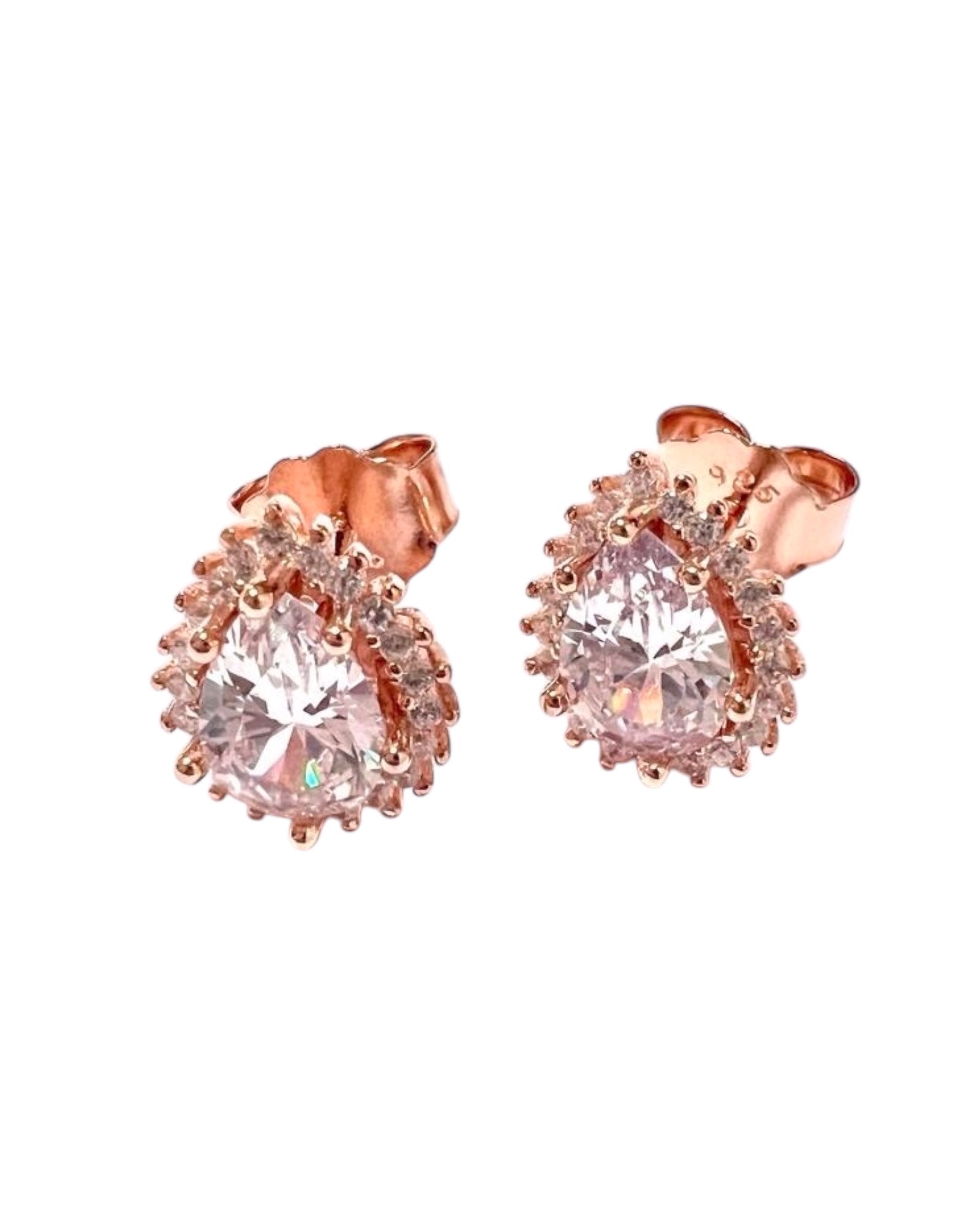Drop Earrings in Pink Silver