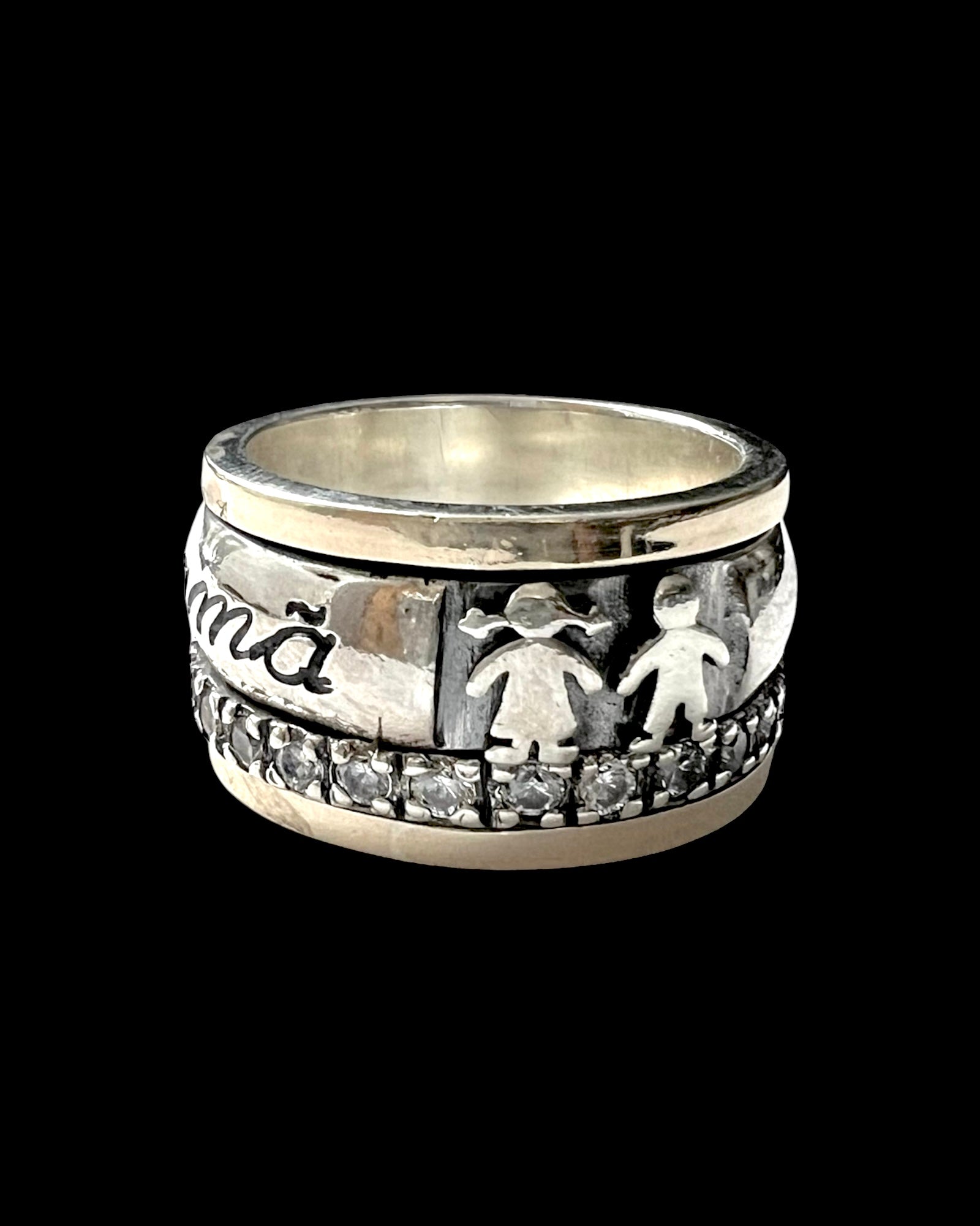 I Love You Mom Ring in Silver and Gold
