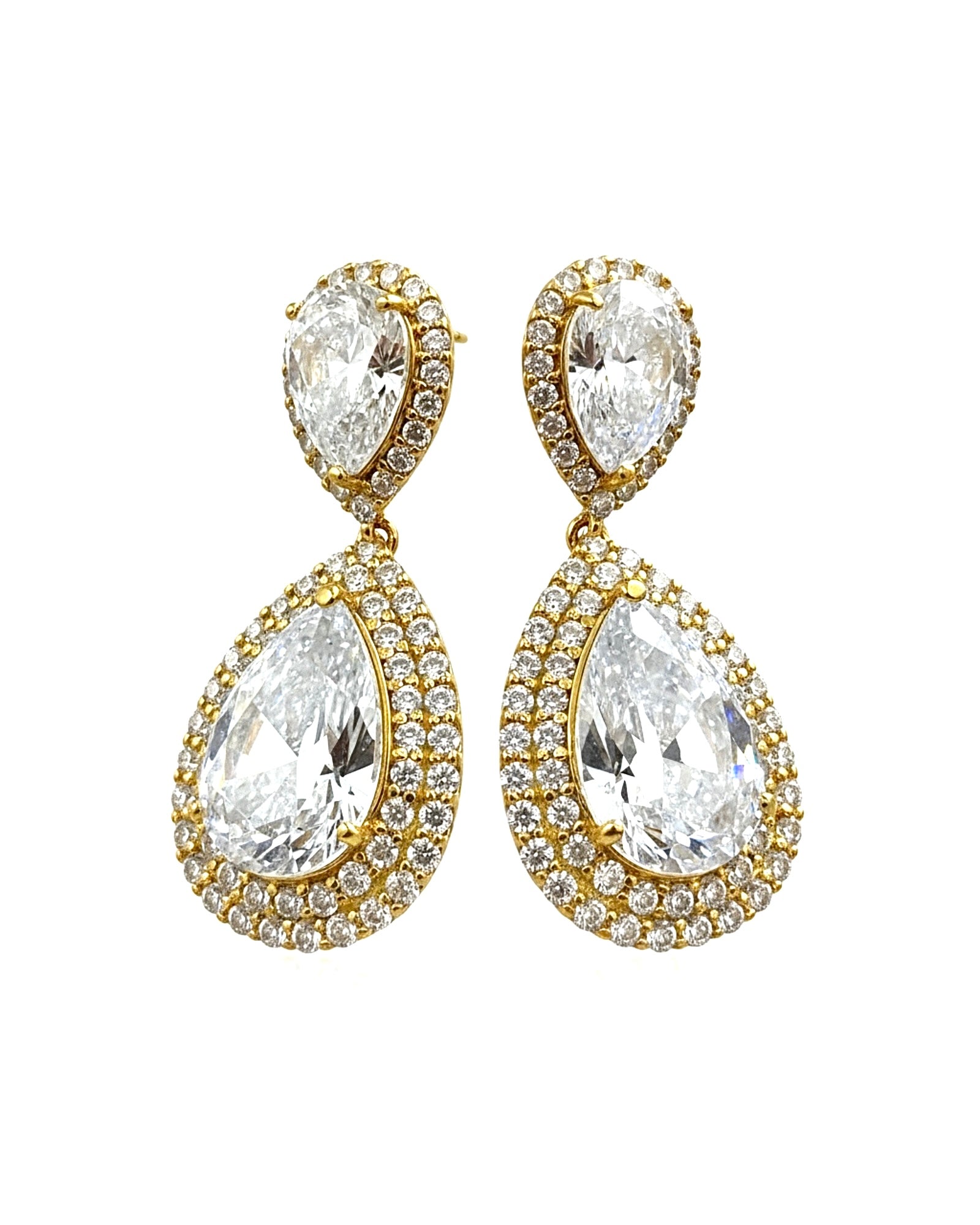 Gold-plated silver drop earrings