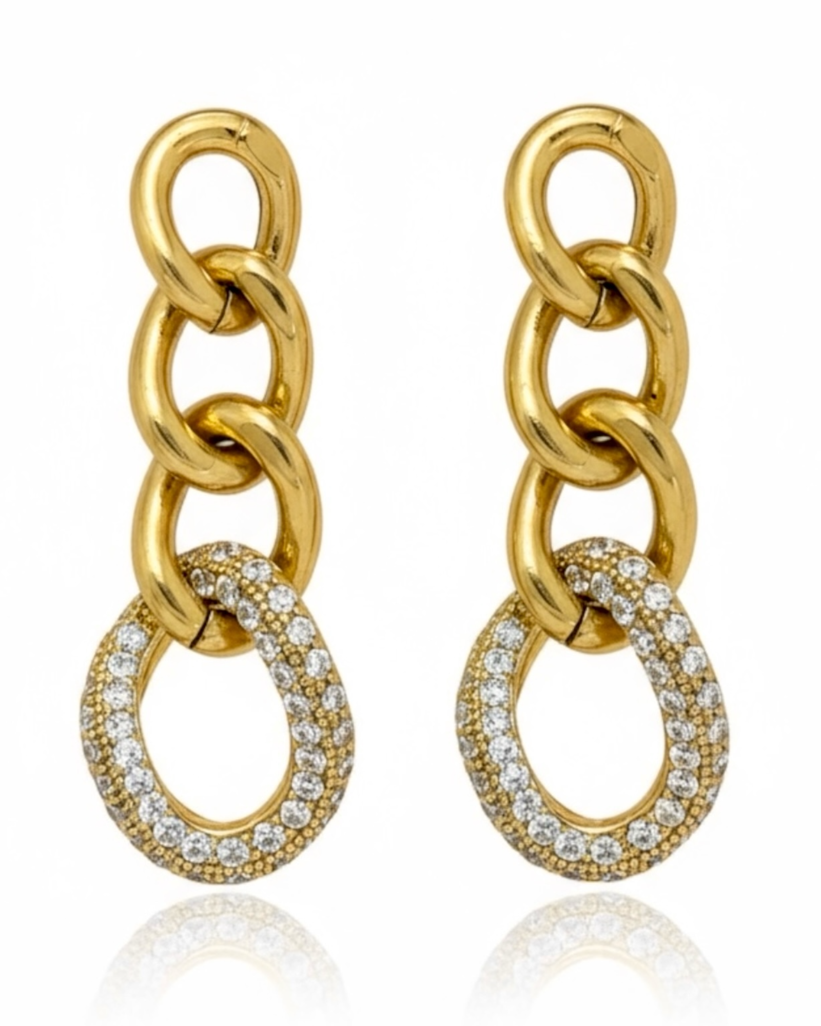 Gold-plated silver party earrings