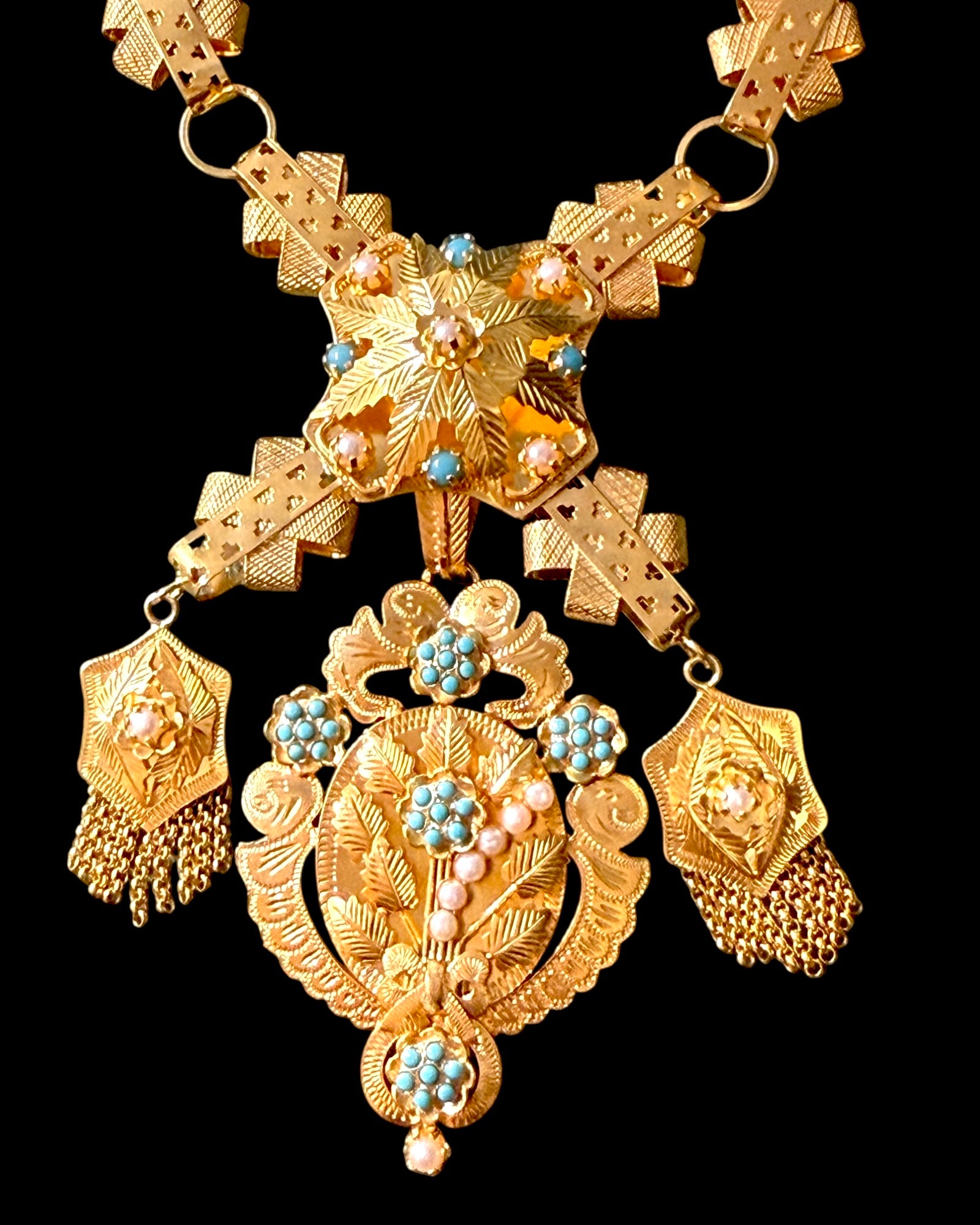 Filigree Chain Necklace in Gold Plated Silver