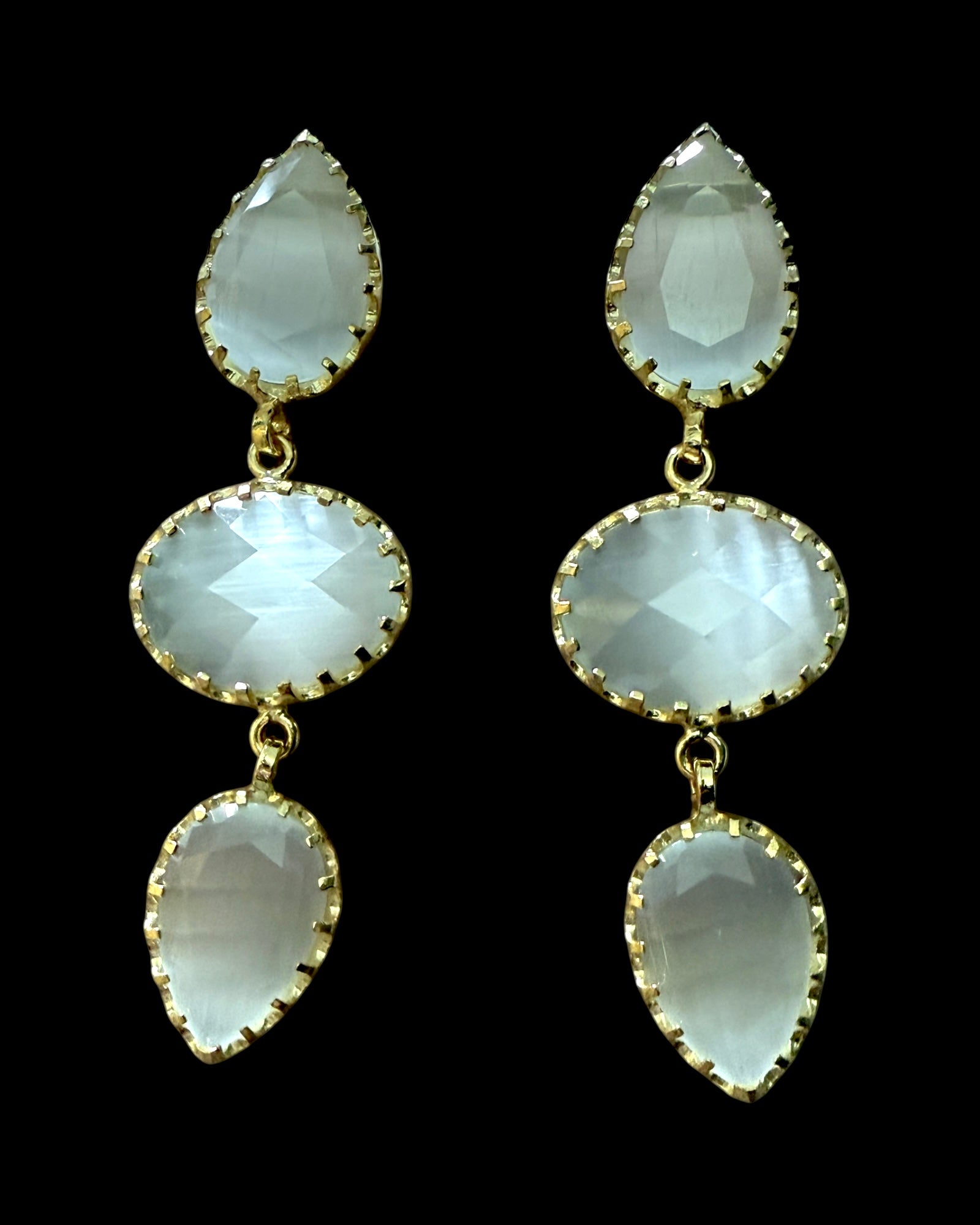 Gold Plated Silver Drop Earrings