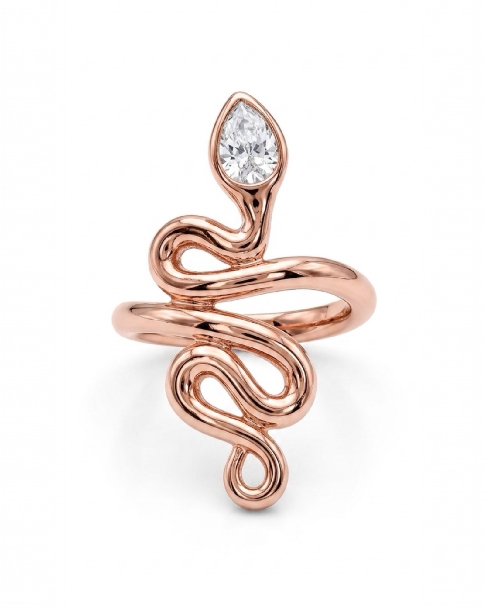 Cobra Ring in Rose Silver