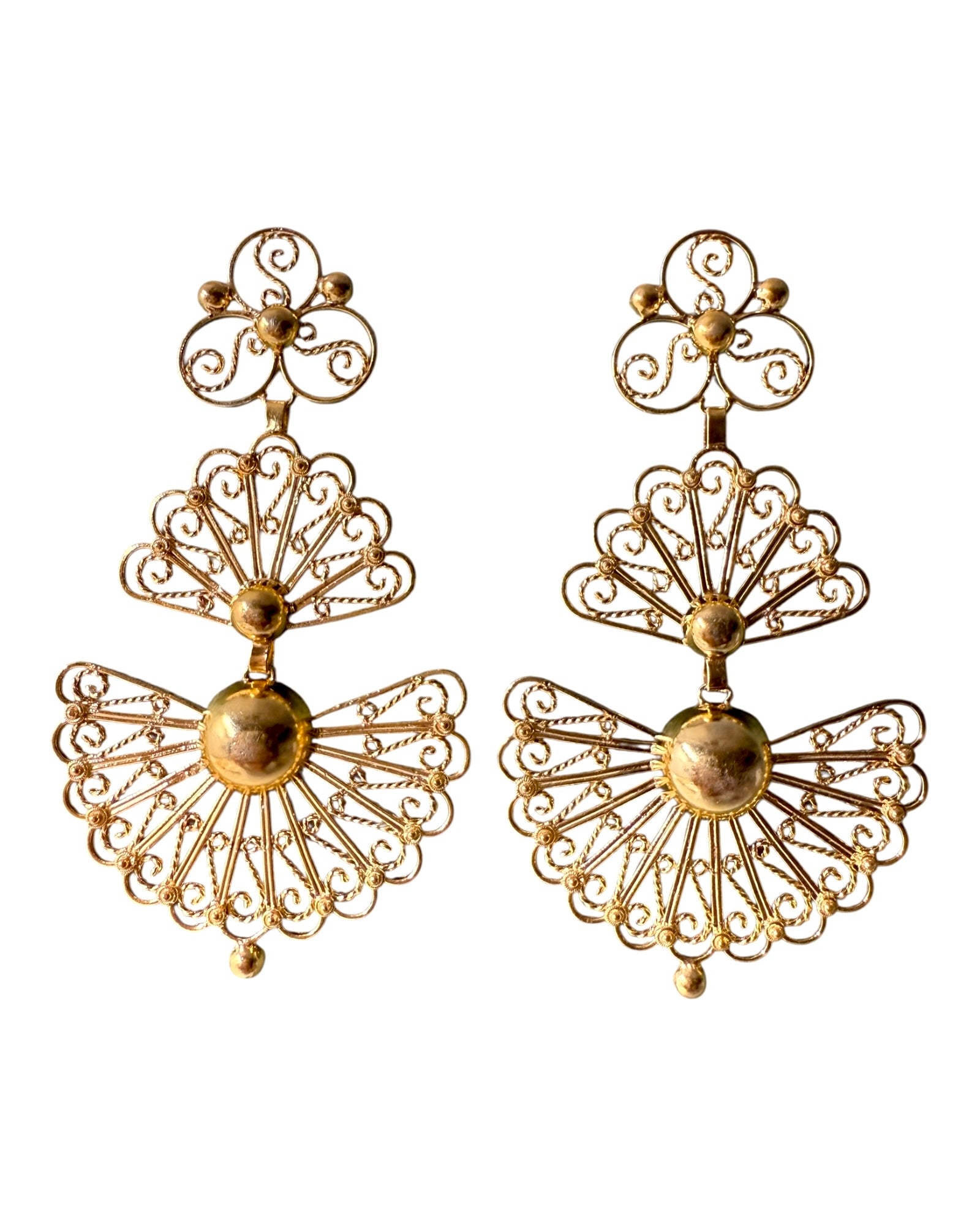 Viana Heart Earrings in Gold Plated Silver