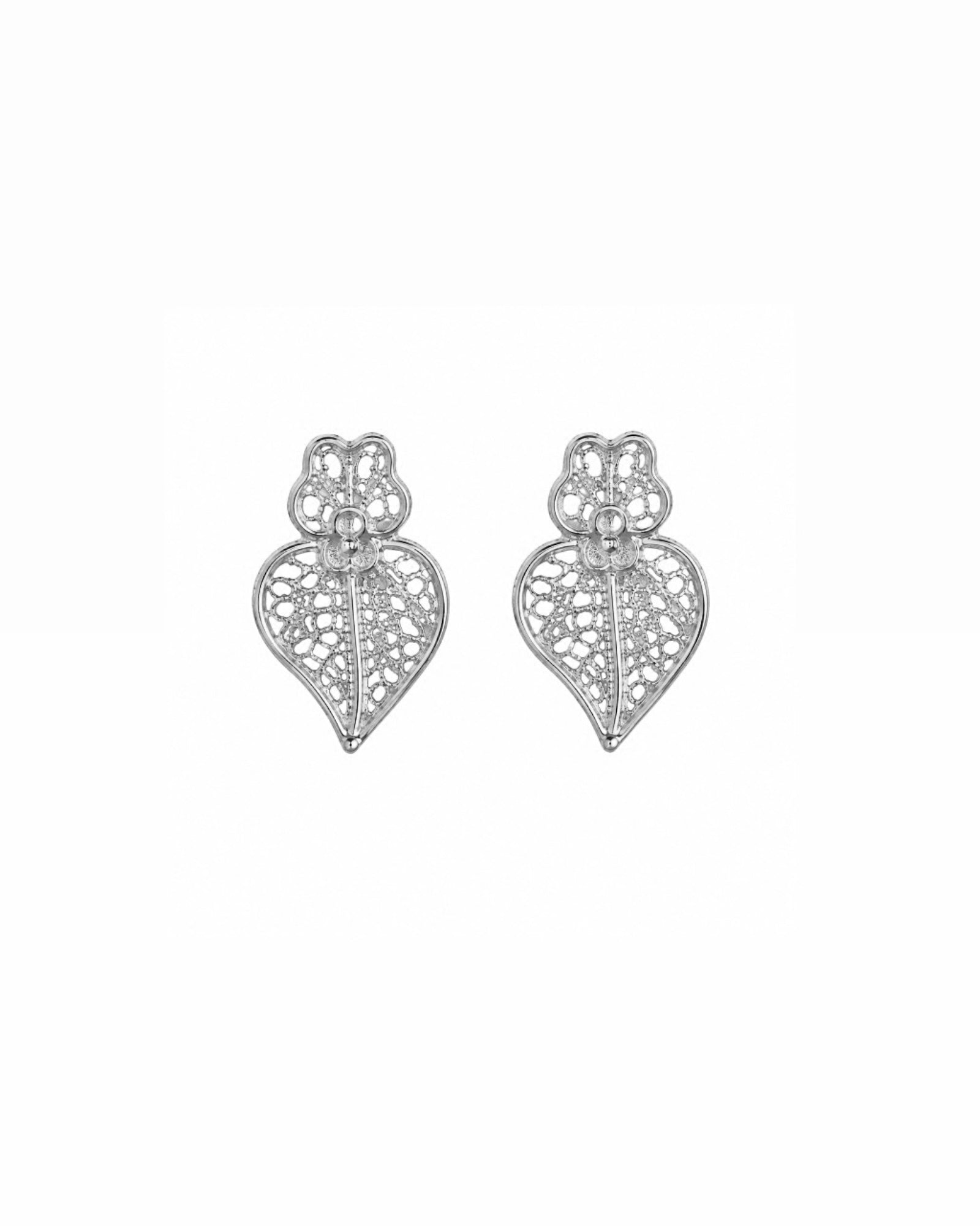Viana Heart Earrings in Silver