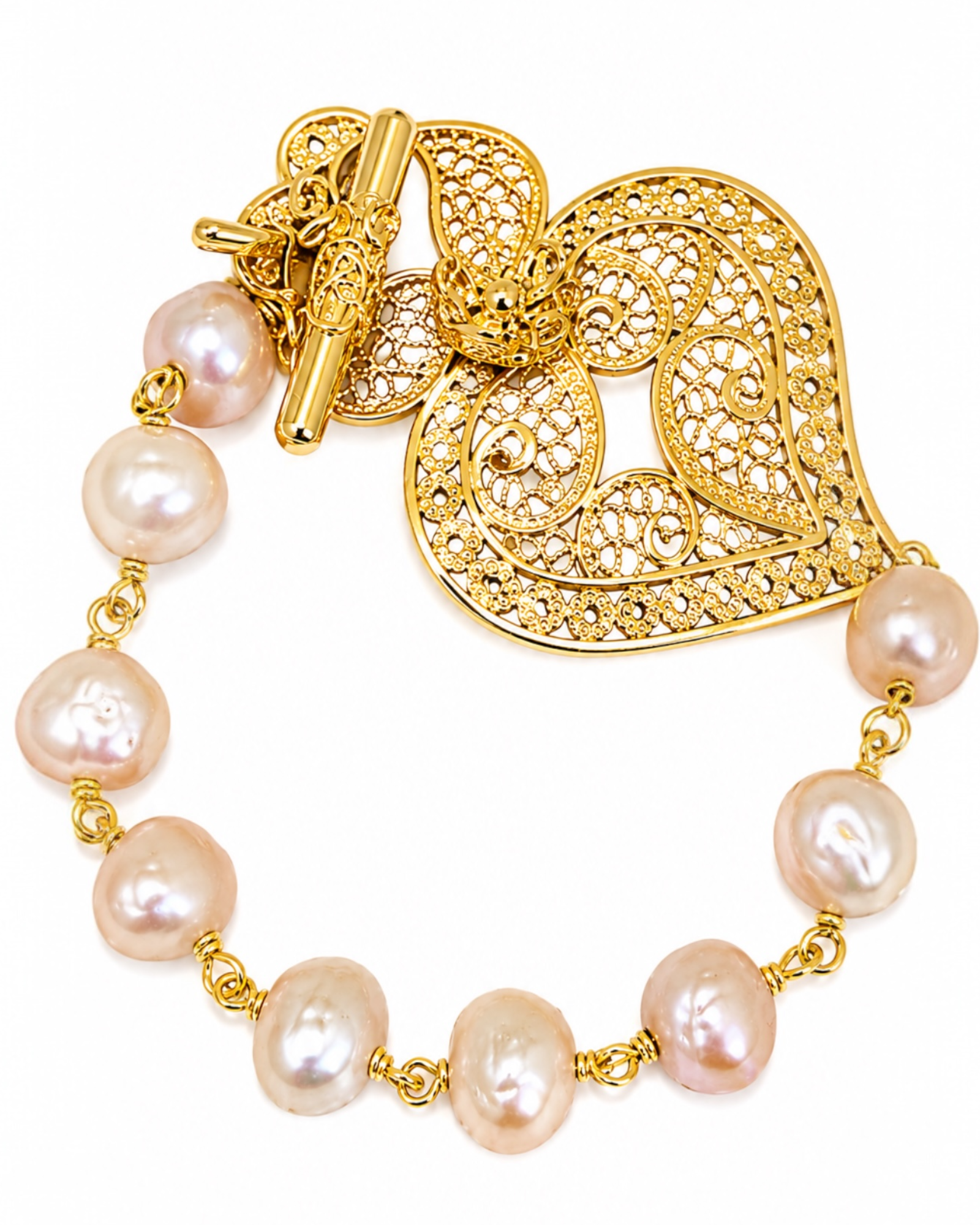 Viana Heart Bracelet in Gold-Plated Silver