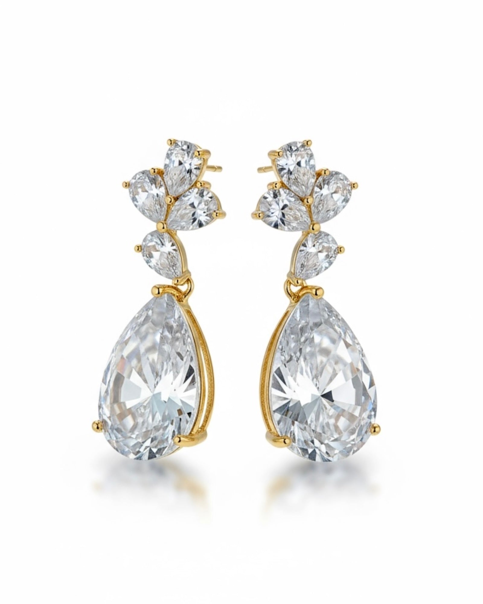 Gold-plated silver drop earrings