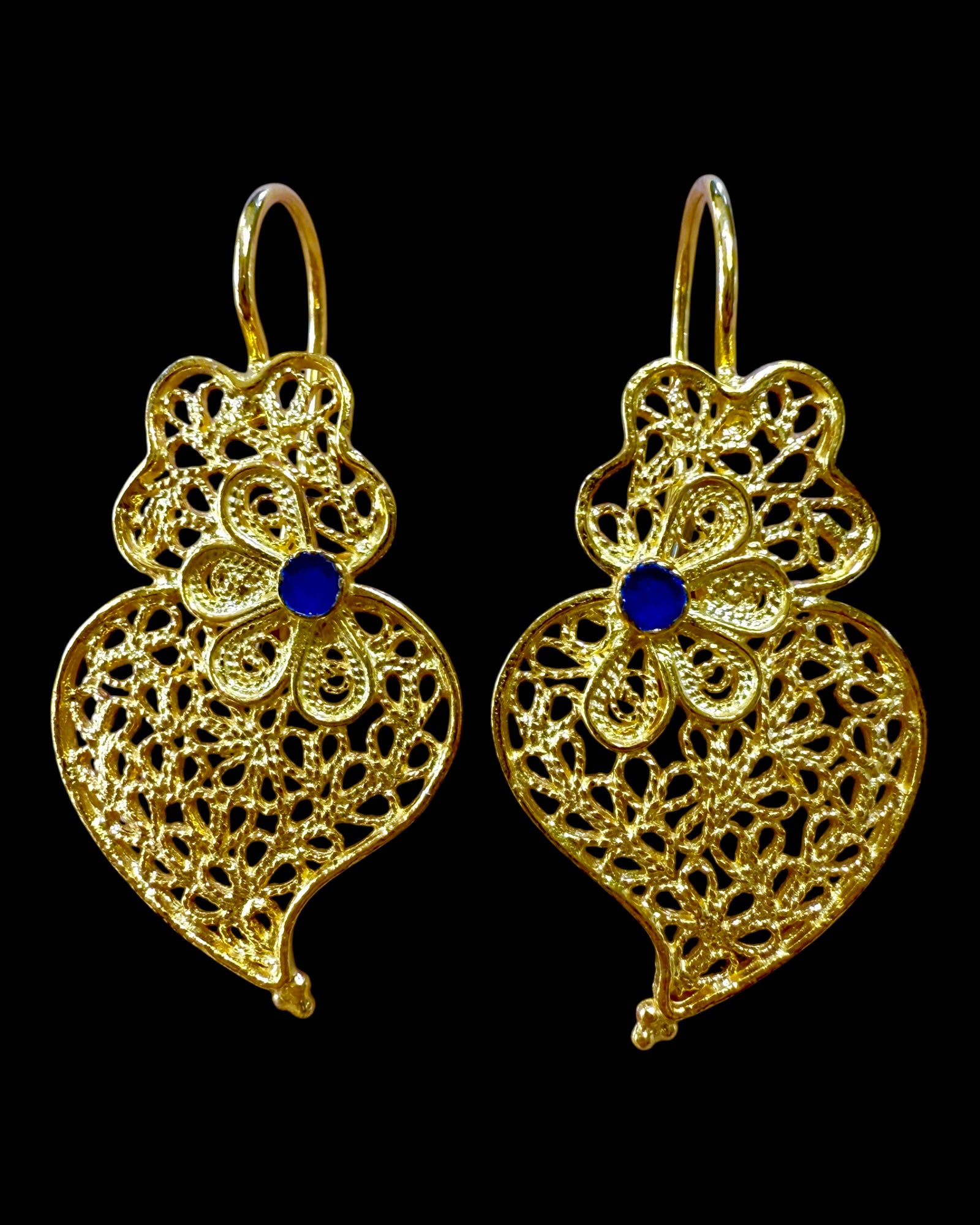 Viana Heart Earrings in Gold Plated Silver
