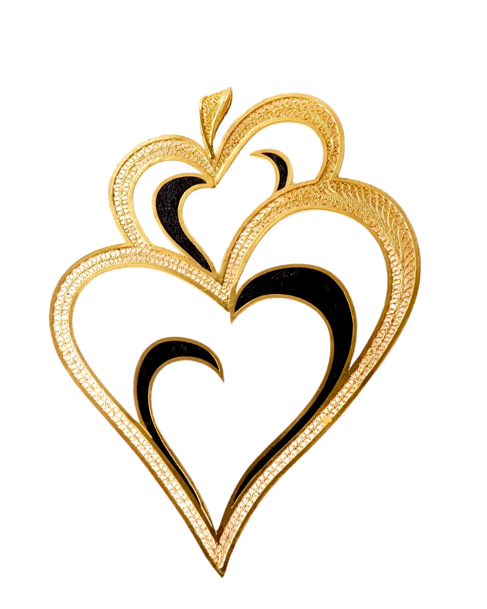 Viana's Heart 22 Medal with Black Enamel