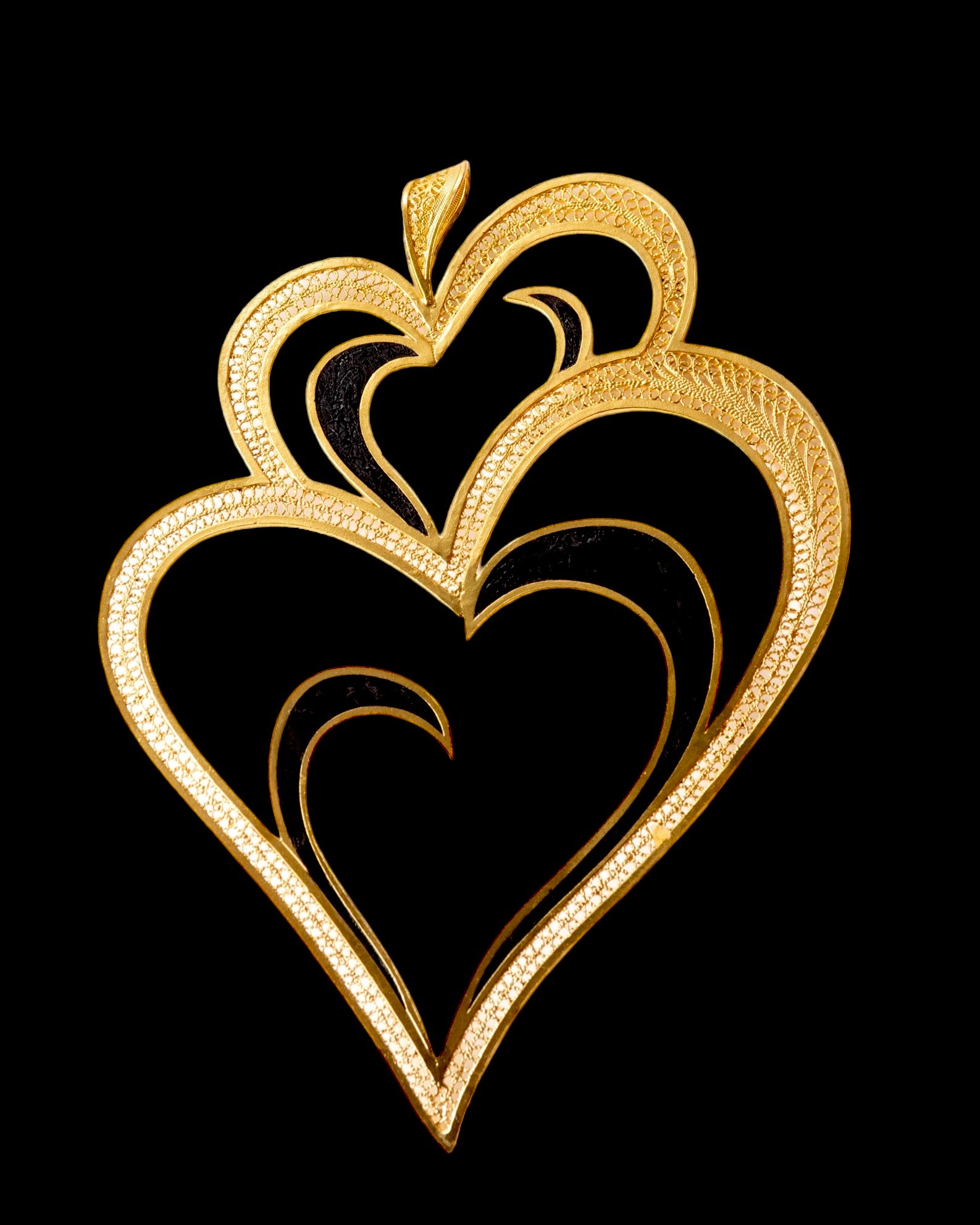 Viana's Heart 22 Medal with Black Enamel