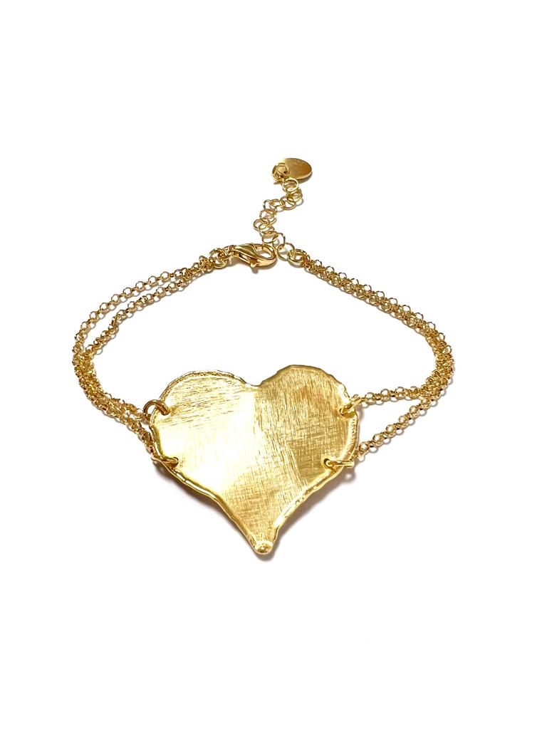 Gold Plated Silver Heart Bracelet