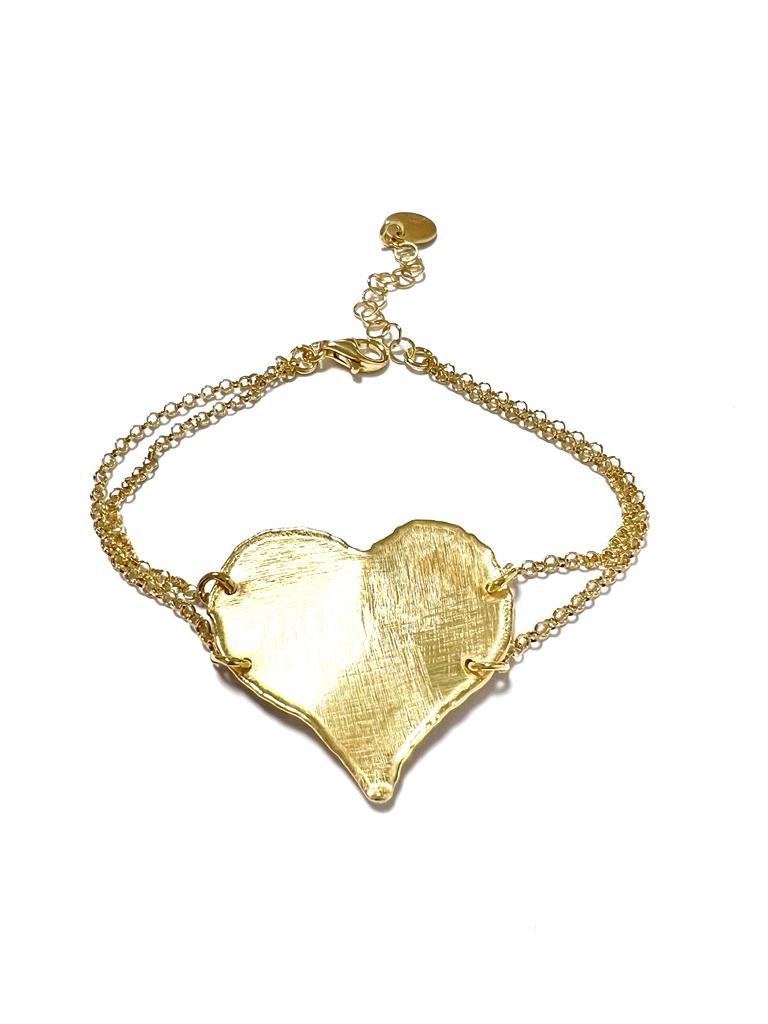 Gold Plated Silver Heart Bracelet