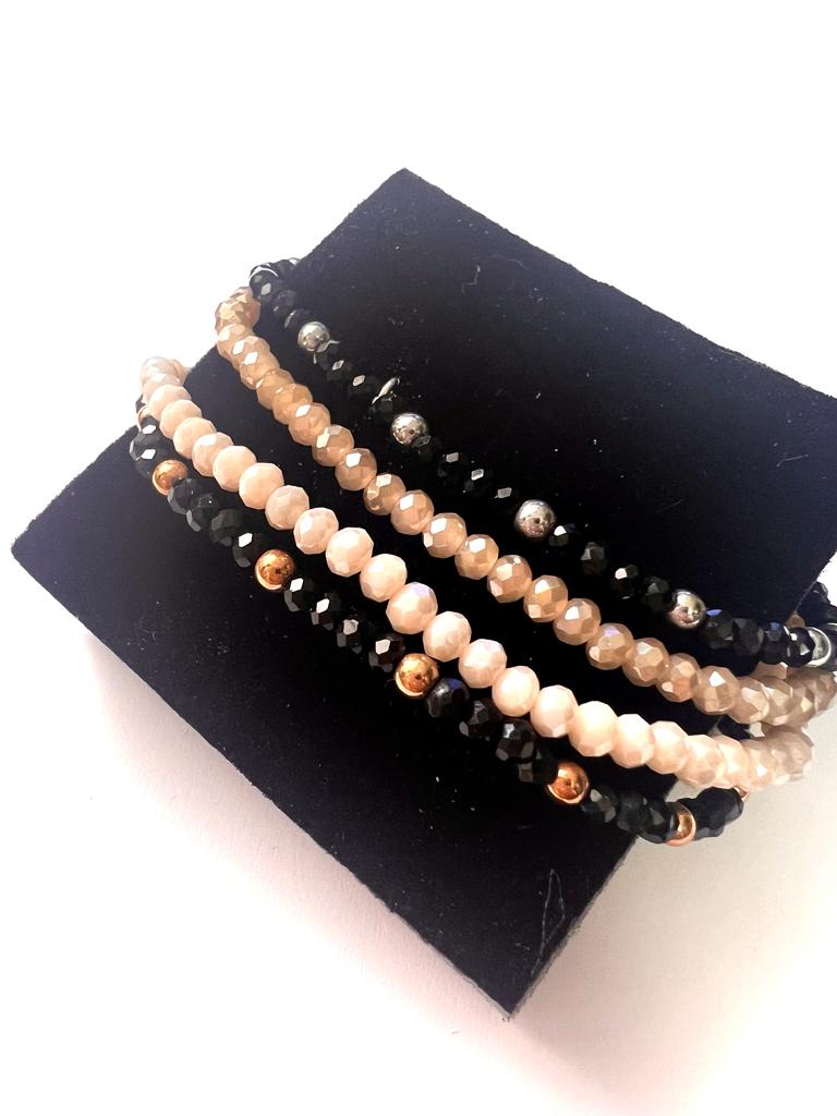 Pulseira Camel com Prata Rosa