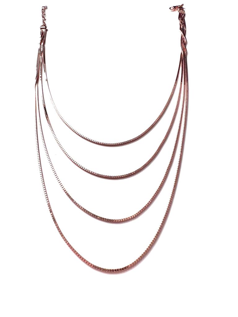 Pink Silver Volley Necklace