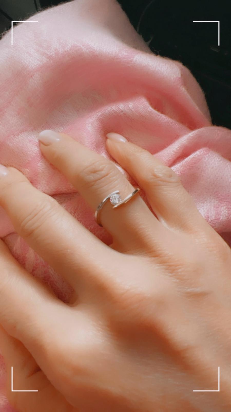 Solitaire Engagement Ring in White and Yellow Gold
