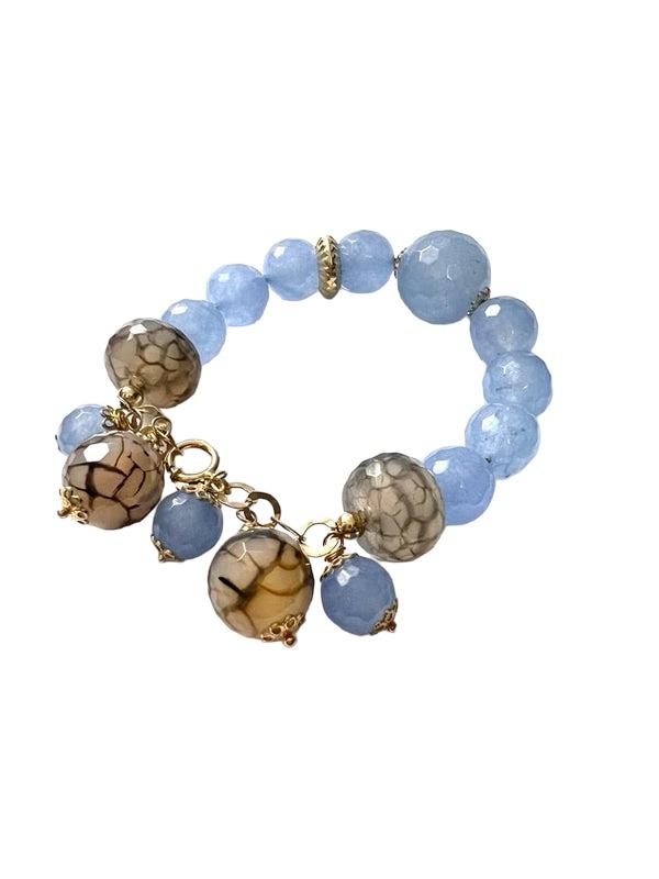 Blue Stone Bracelet in Gold-Plated Silver