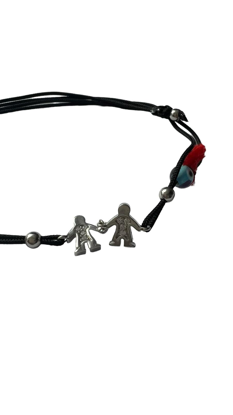 Pulseira Seda Meninos em Prata