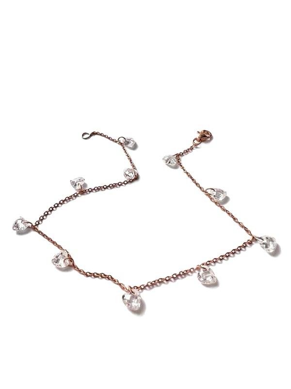 Rose Silver Hearts Bracelet