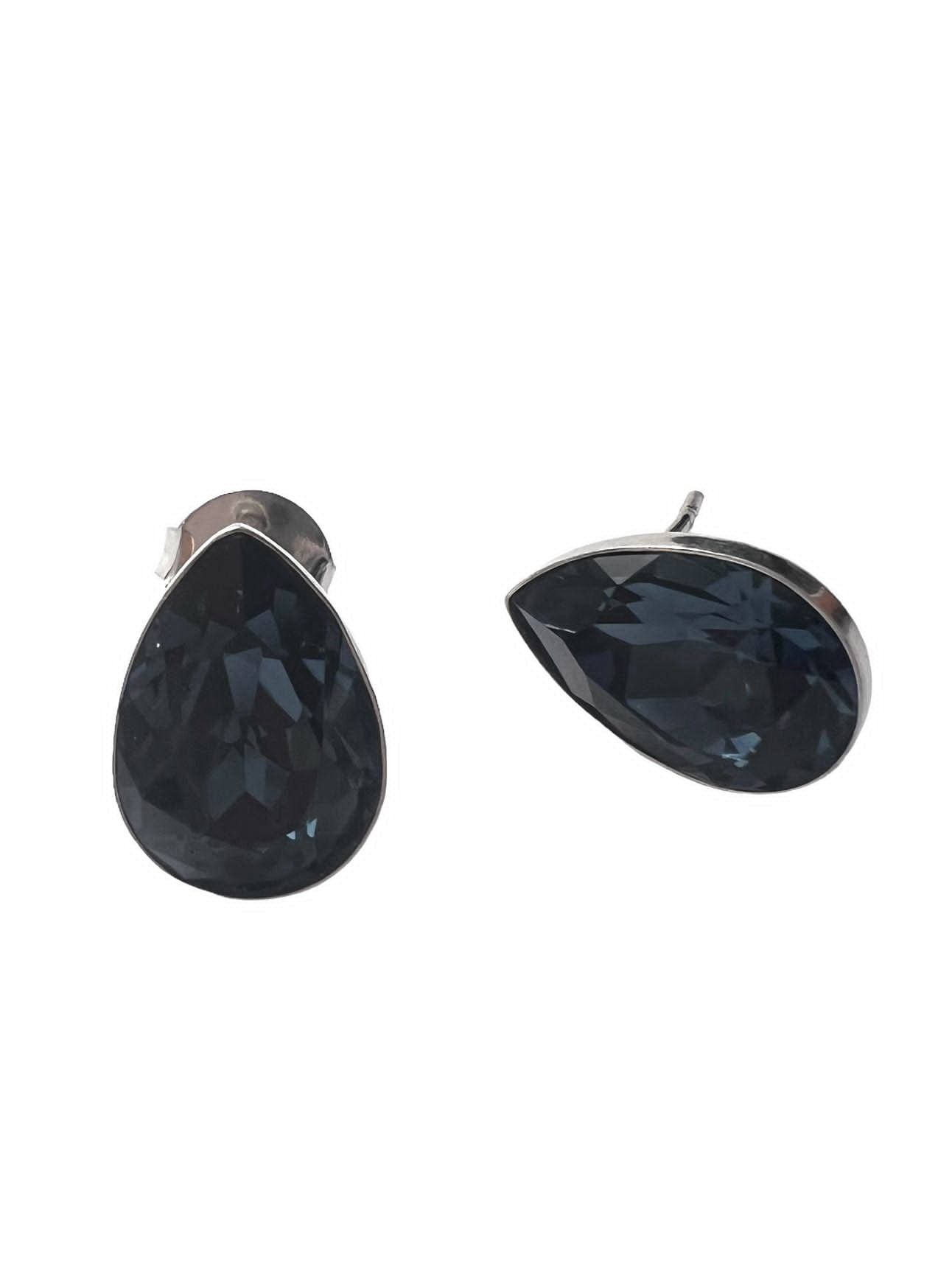 Blue Drop Earrings in Silver