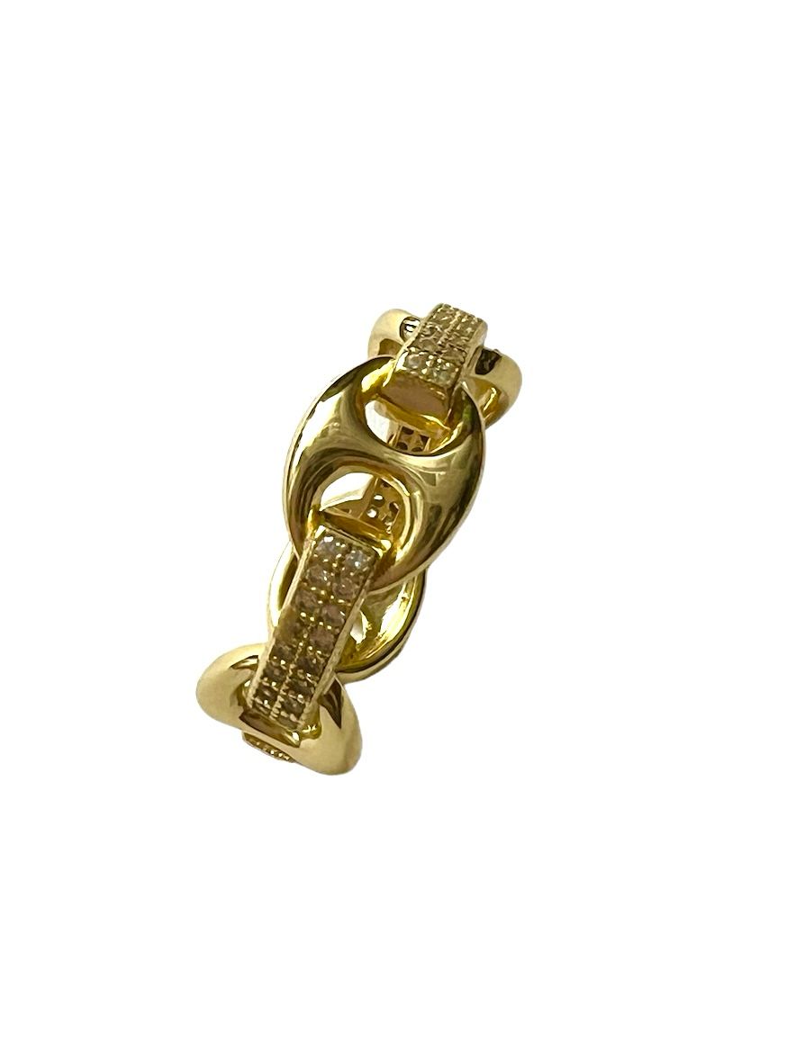 Gold Plated Silver Chain Ring