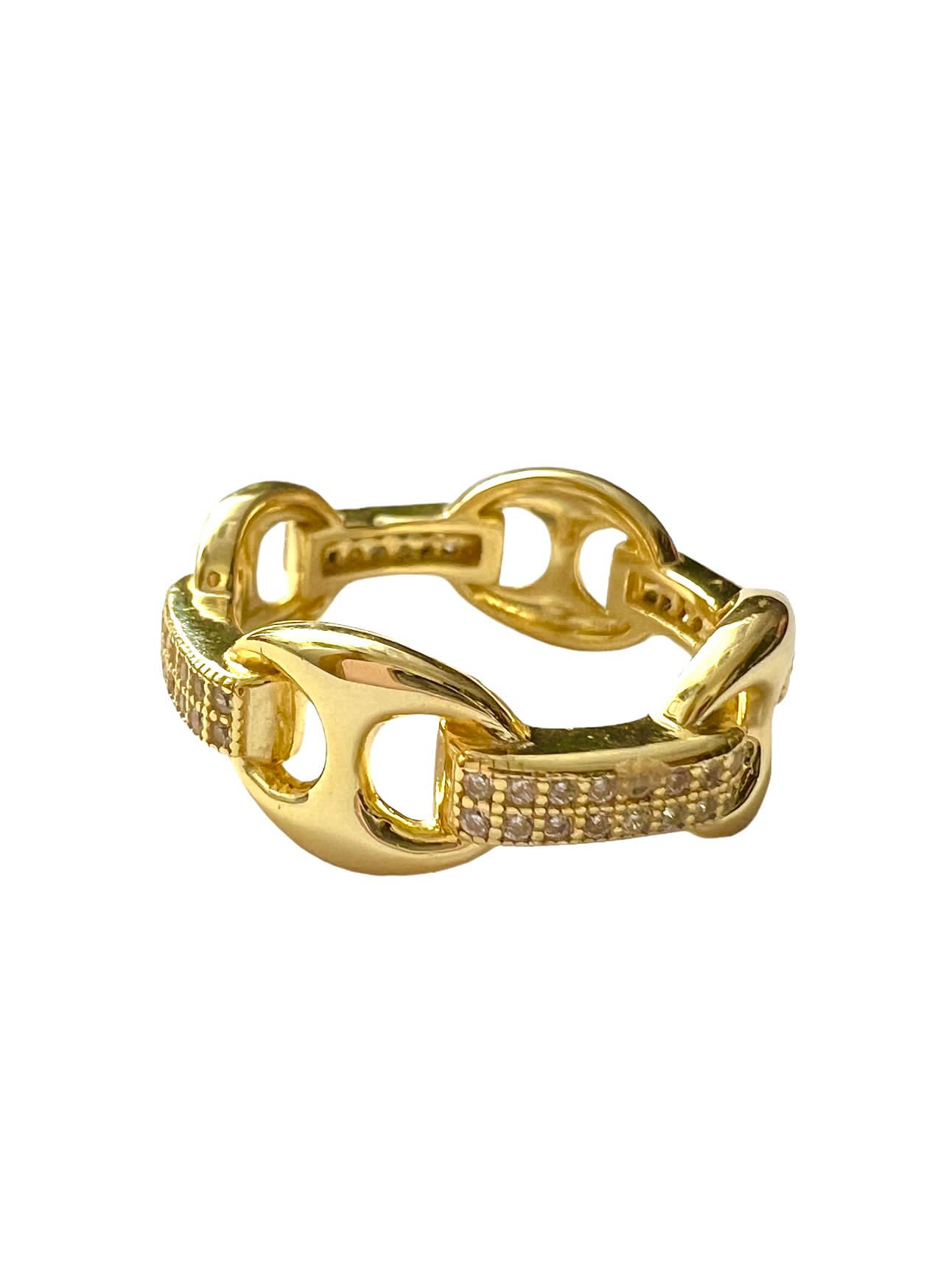 Gold Plated Silver Chain Ring