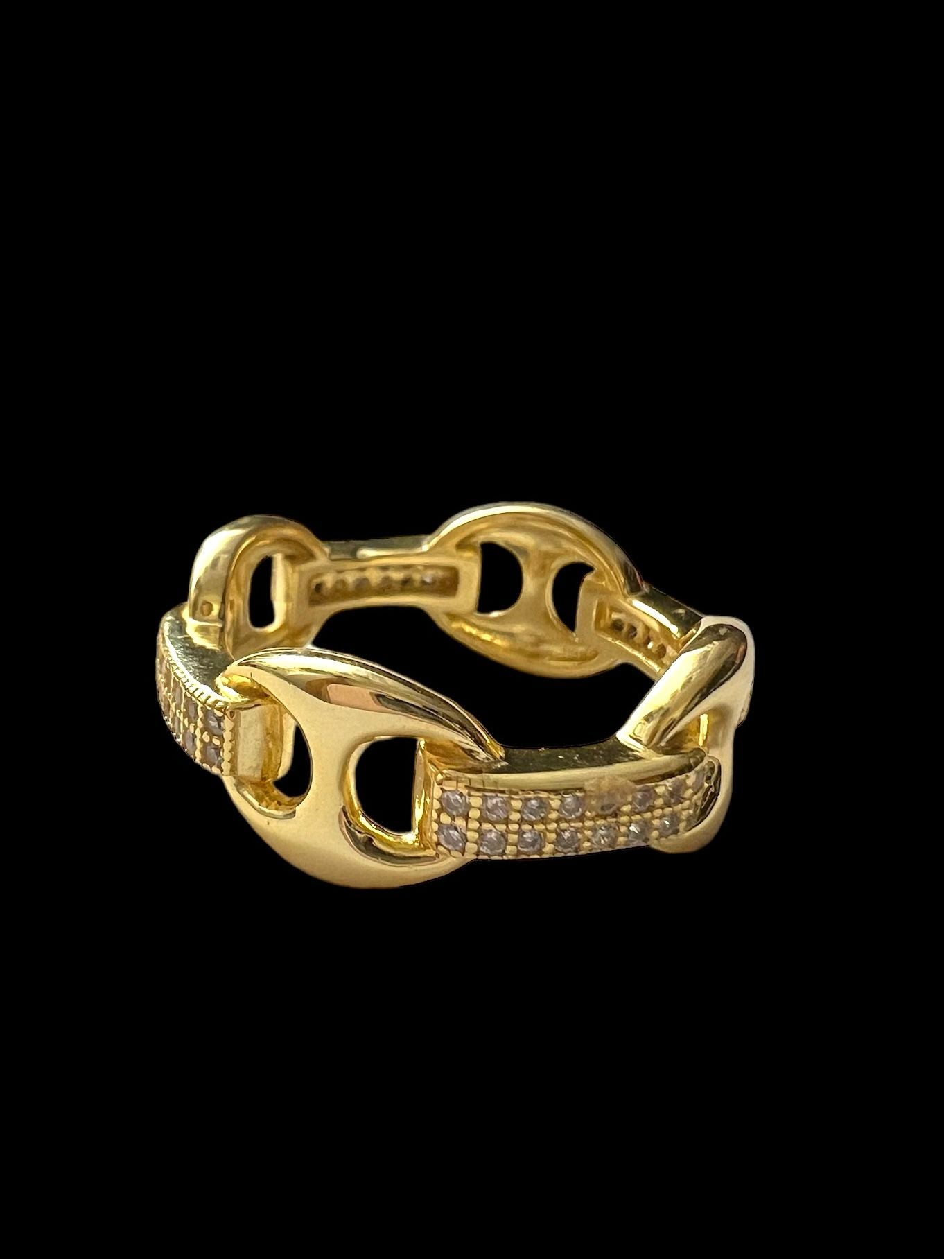 Gold Plated Silver Chain Ring