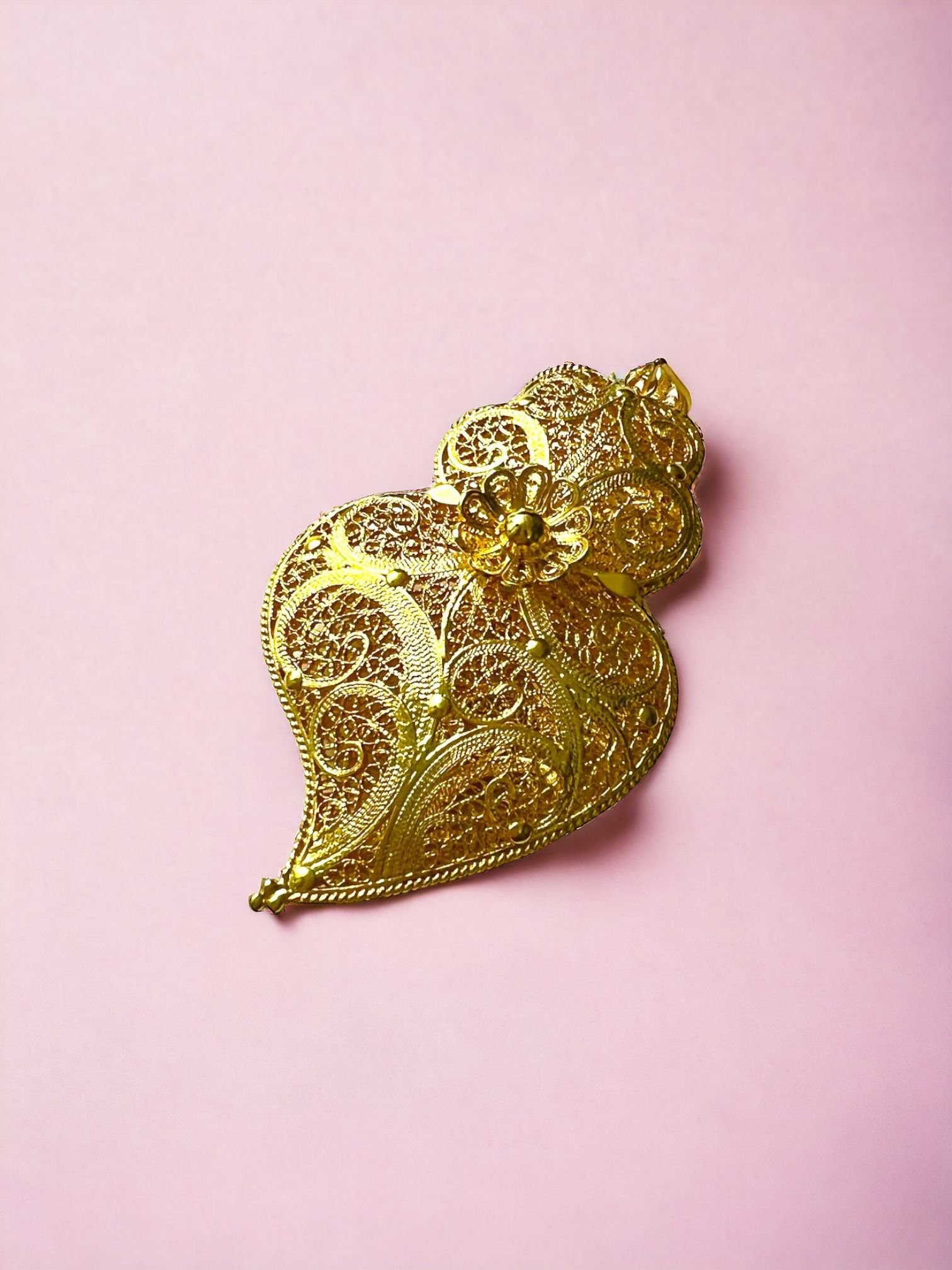 Double Heart of Viana Medal in Gold Plated Silver